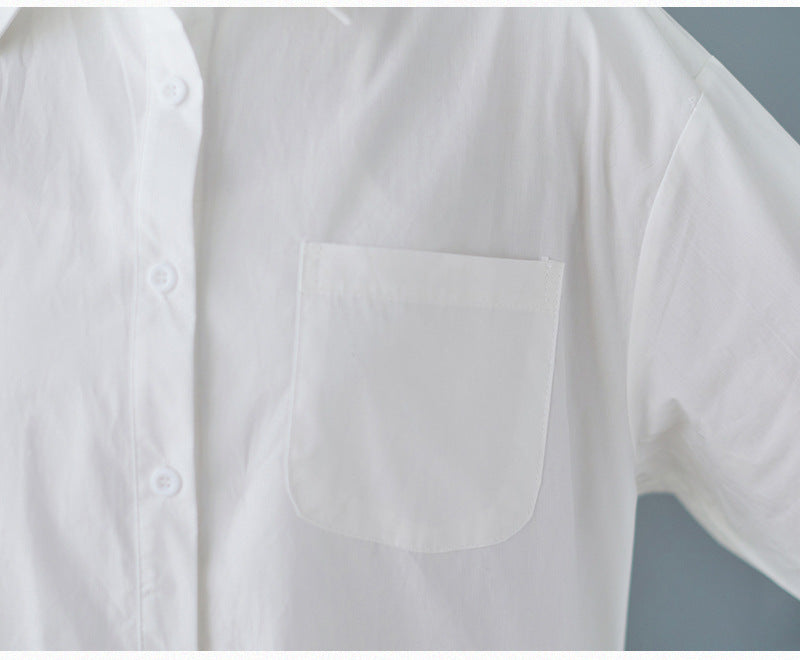 Loose Irregular Solid Color Long Sleeve Shirt