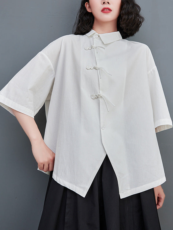 Simple Solid Color Short Sleeve Shirt