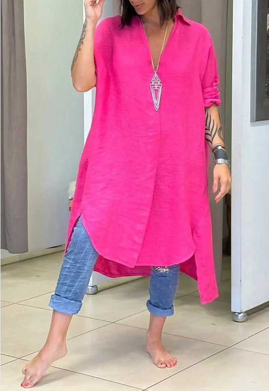 Casual Long Cotton Shirt Dress
