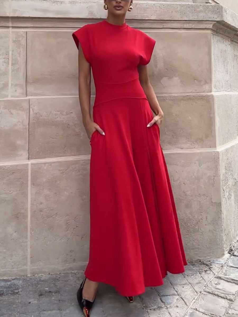 Chic slim fit dress with flying sleeves