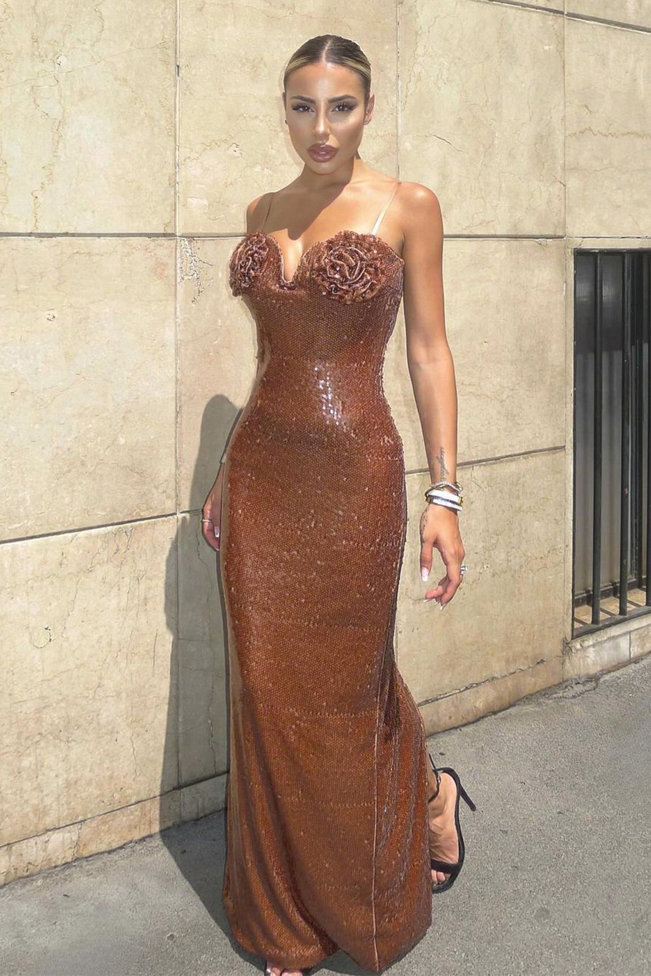 Bandimartina 3D Floral Maxi Dress