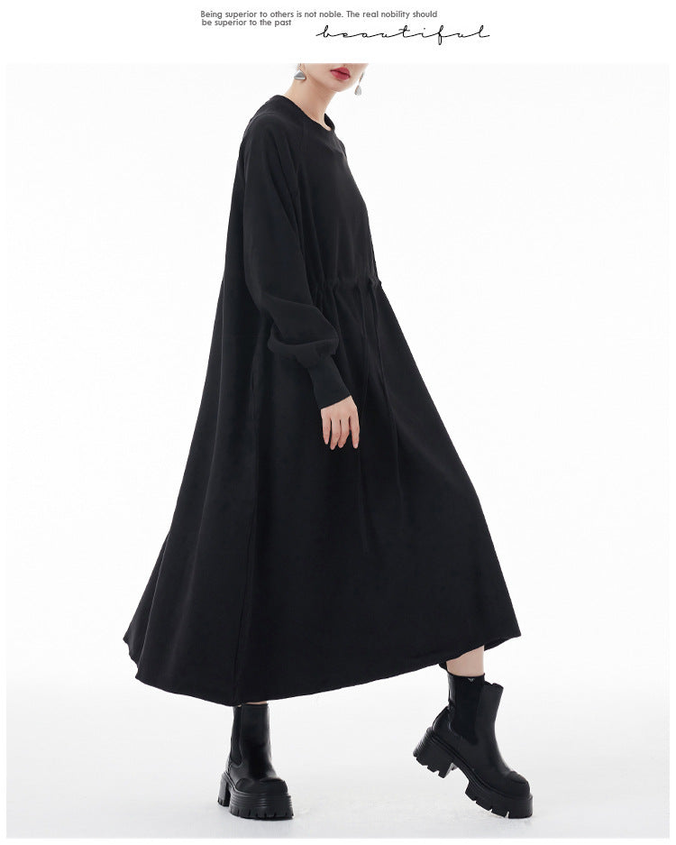 Personalized Tight Waist Long Sleeve Midi Dress