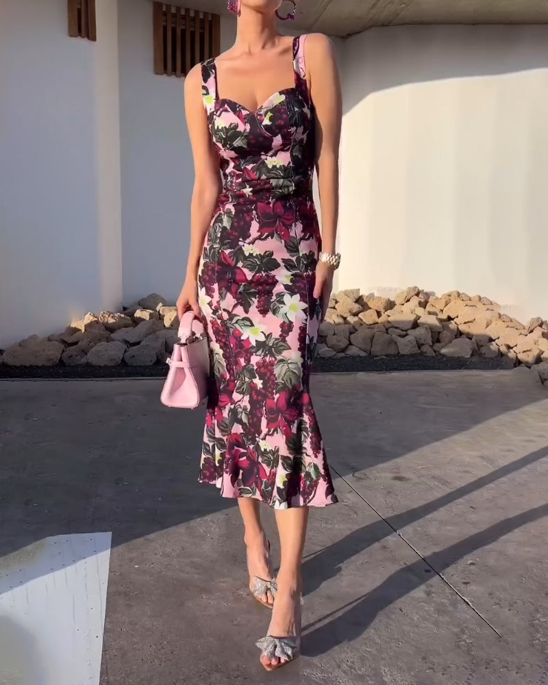 Elegant Flower Fishtail Dress