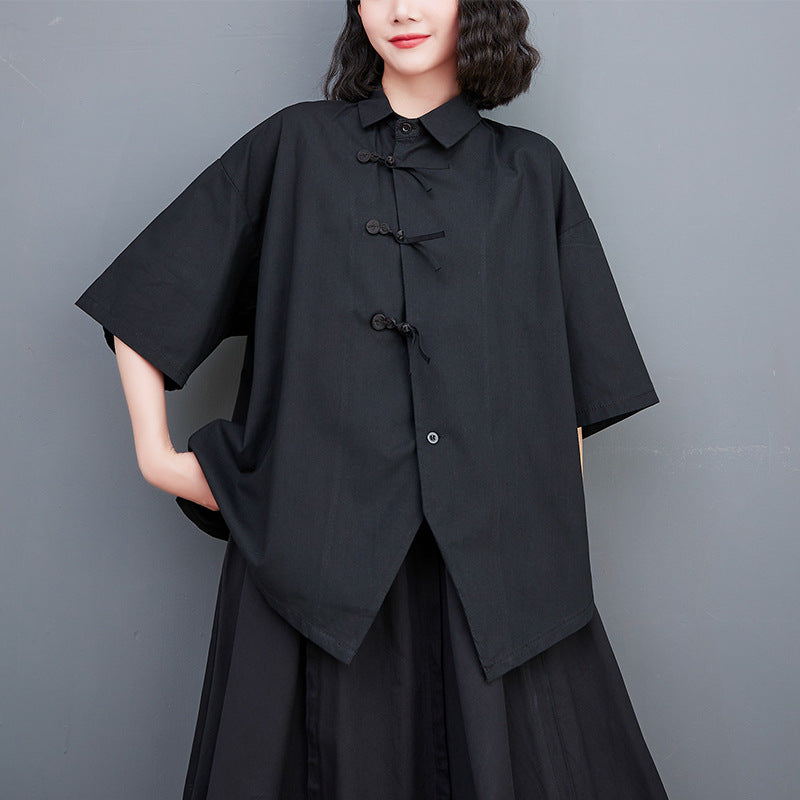 Simple Solid Color Short Sleeve Shirt