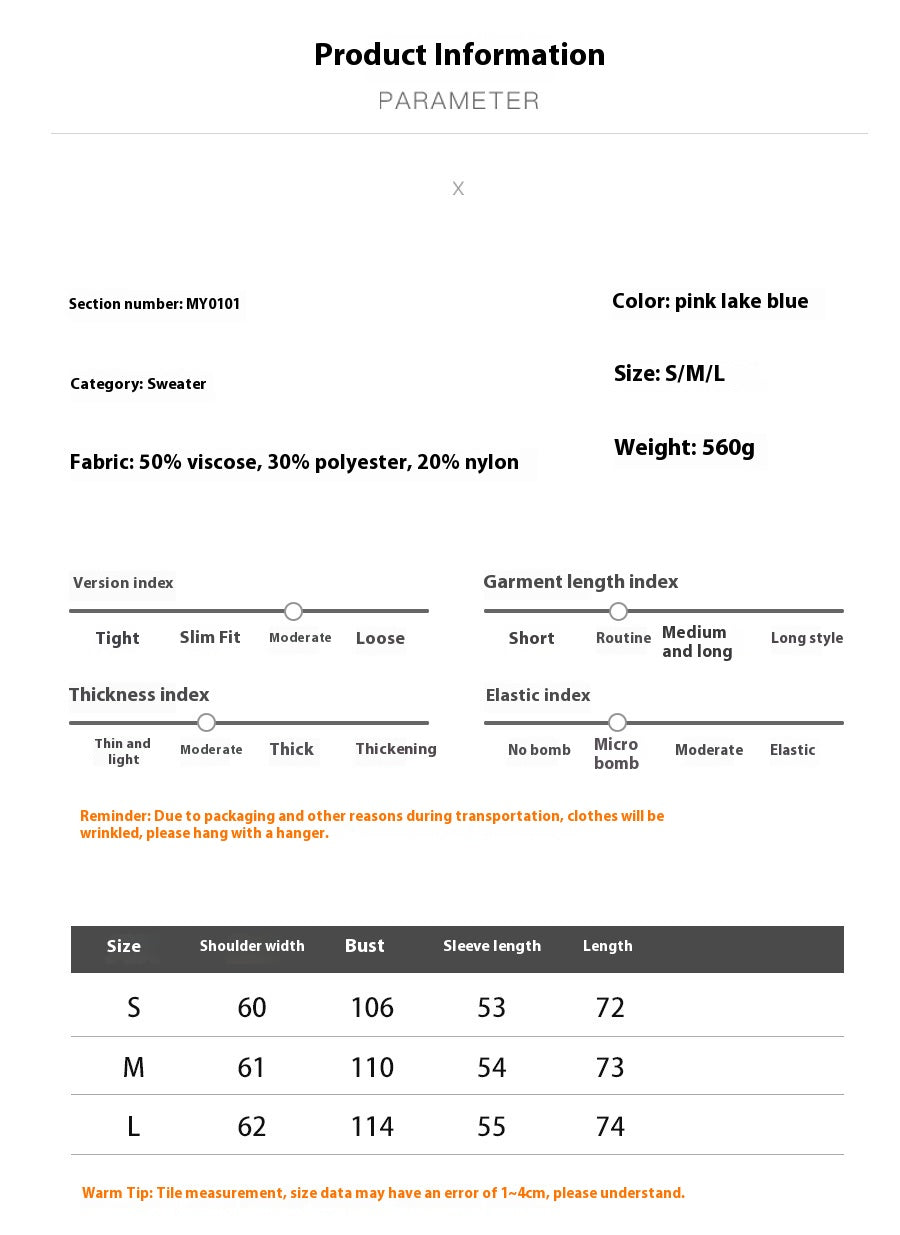 Round neck sailing sweater winter commuter loose knitted pullover women's top