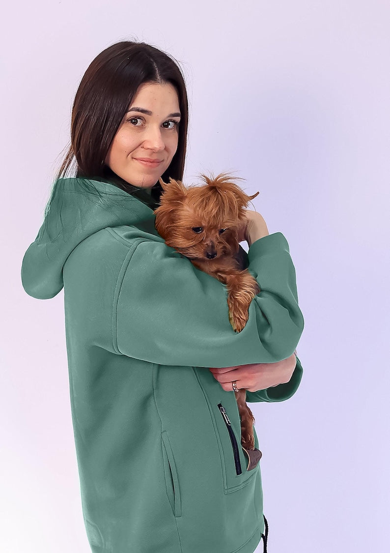 Pet Carrier Hoodie: Cat & Dog Travel Sling, Pocket Pet Storage