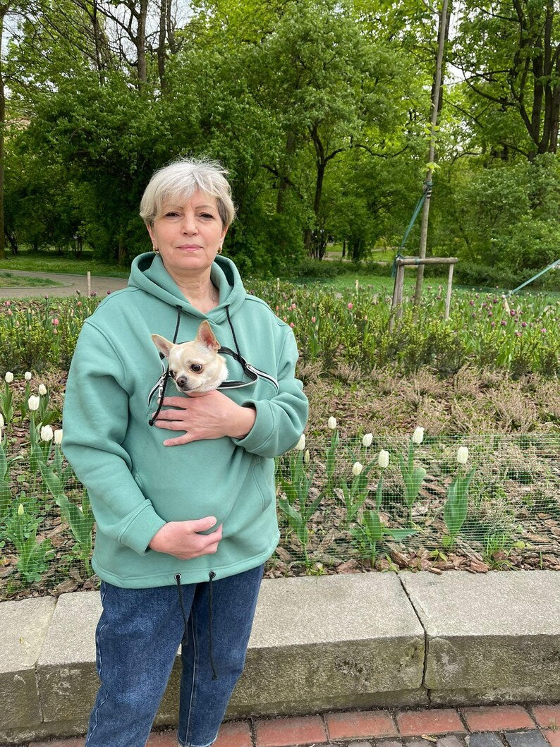 Pet Carrier Hoodie: Cat & Dog Travel Sling, Pocket Pet Storage