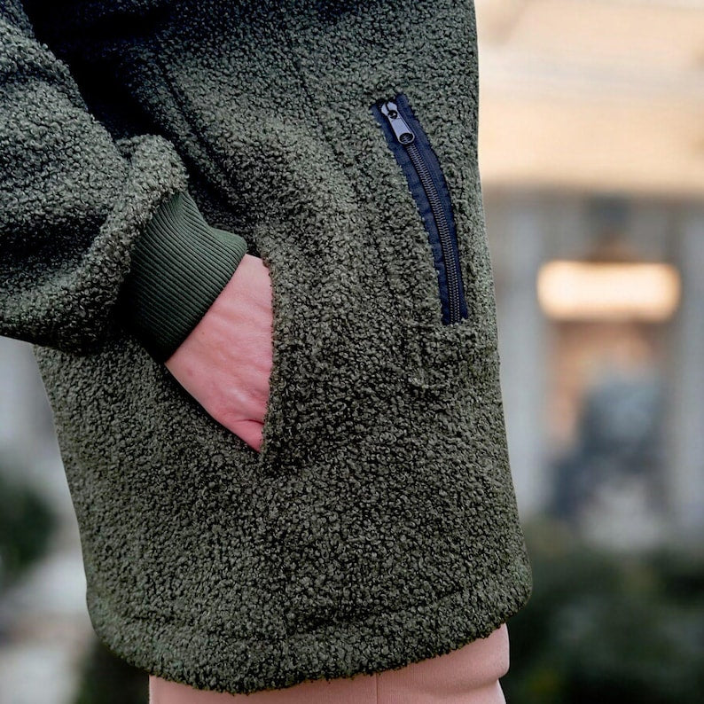 Handmade Bouclé Pet Carrier Hoodie with Pocket – Cozy Clothing for Dogs & Chihuahua, Alternative to Dog Bed, Bag, Sling and Accessories