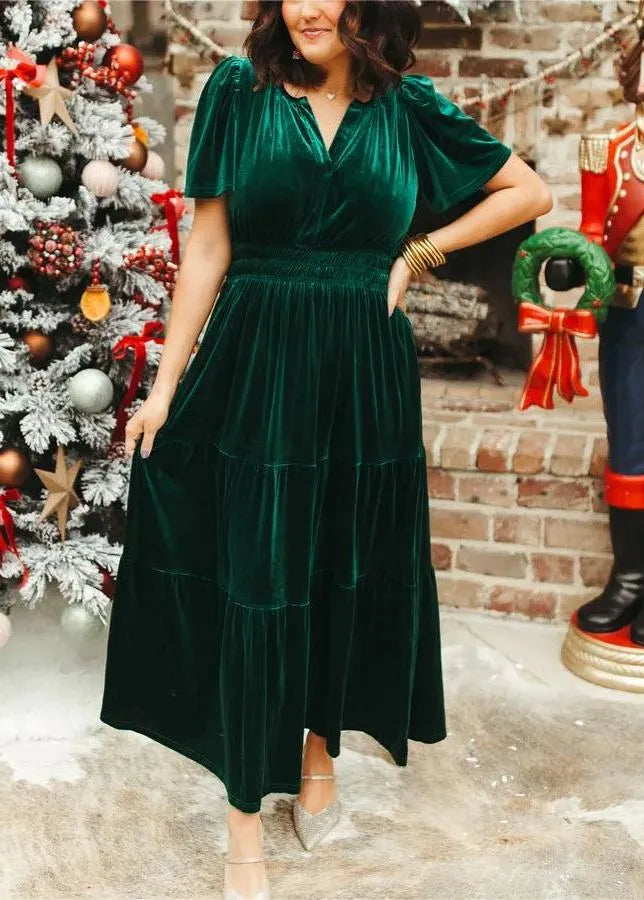 Black Friday Sale 80% OFF✨Velvet Tiered  Maxi Dress (Buy 2 Free Shipping)
