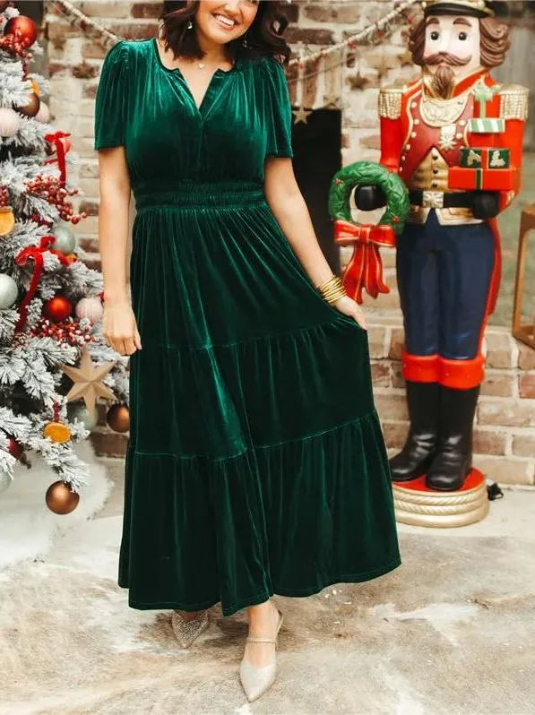 Black Friday Sale 80% OFF✨Velvet Tiered  Maxi Dress (Buy 2 Free Shipping)