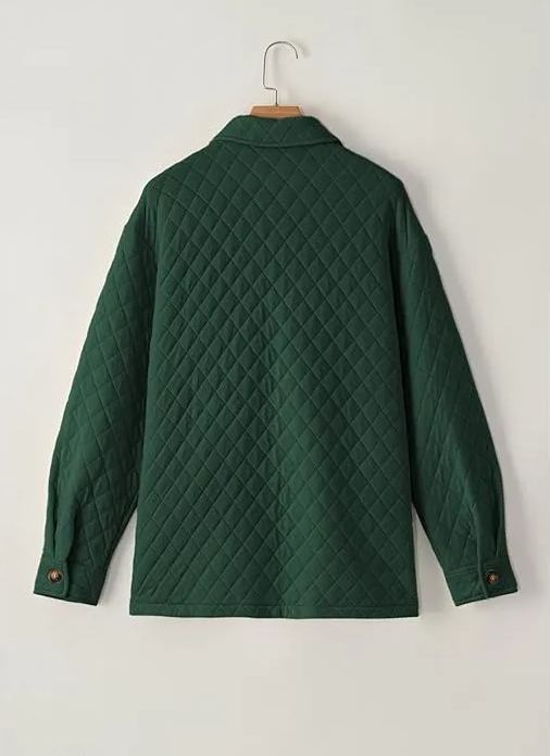Women's  Casual Button Down Long Sleeve Quilted Jackets 