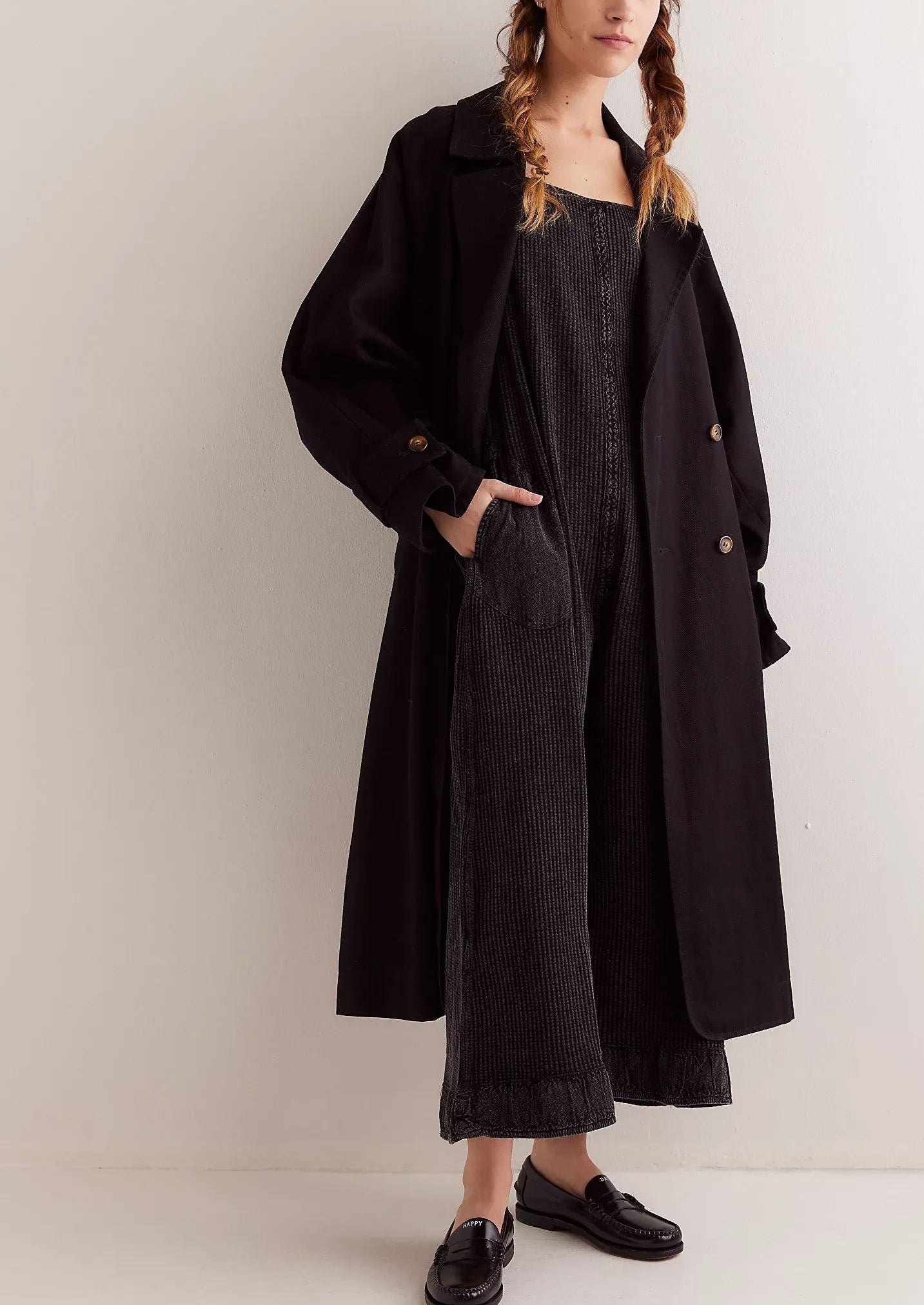 Women's Solid Lace-Up Pocket Textured Overalls