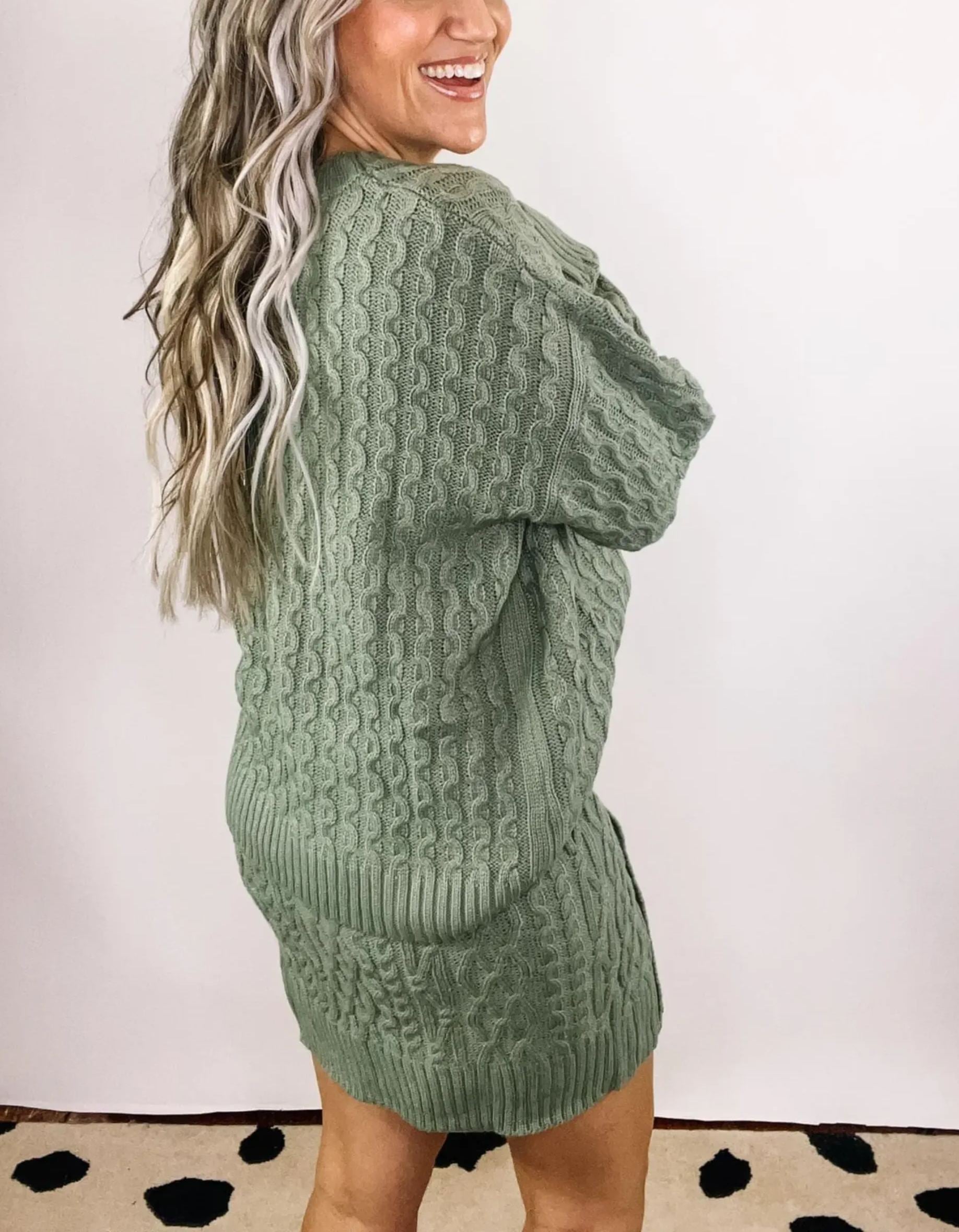 Knit Sweater and Side Button Mini Skirt Set