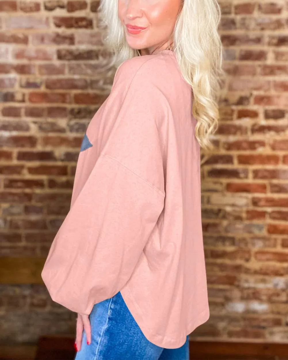 ✨Women's Studded Star Graphic Vintage Long Sleeve Tops  