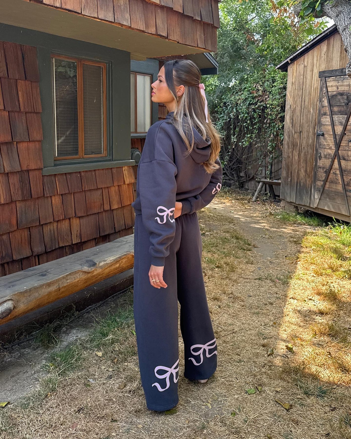 2025 Spring Women's Casual Bow Print Hoodie and Sweatpants 2-Piece Set🎀(Buy 2 Free Shipping)