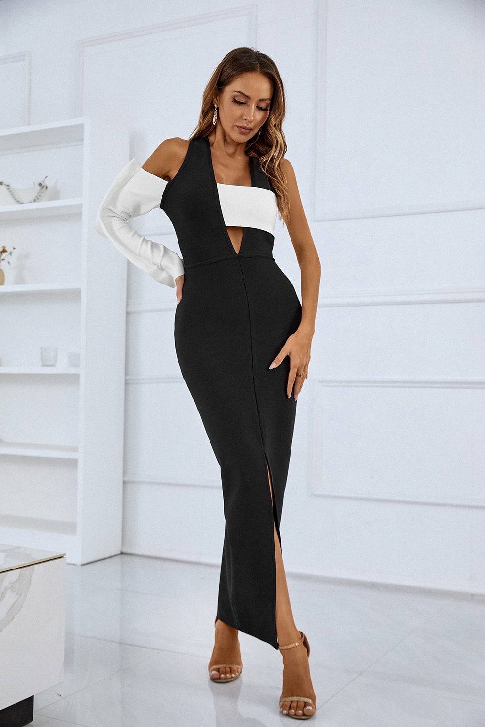 Cicelia One Sleeve Maxi Dress