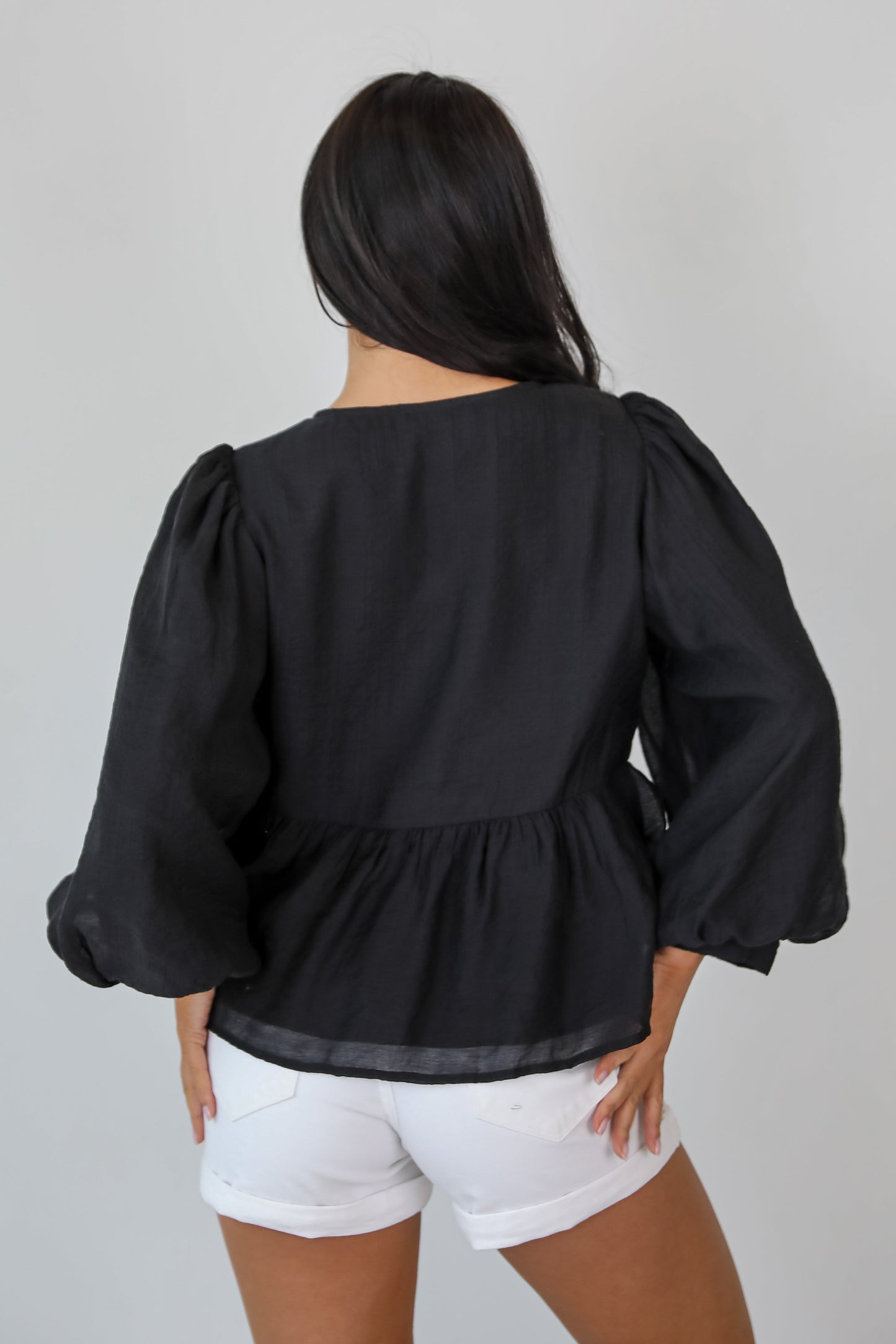 Sweet Definition Black Bow Blouse