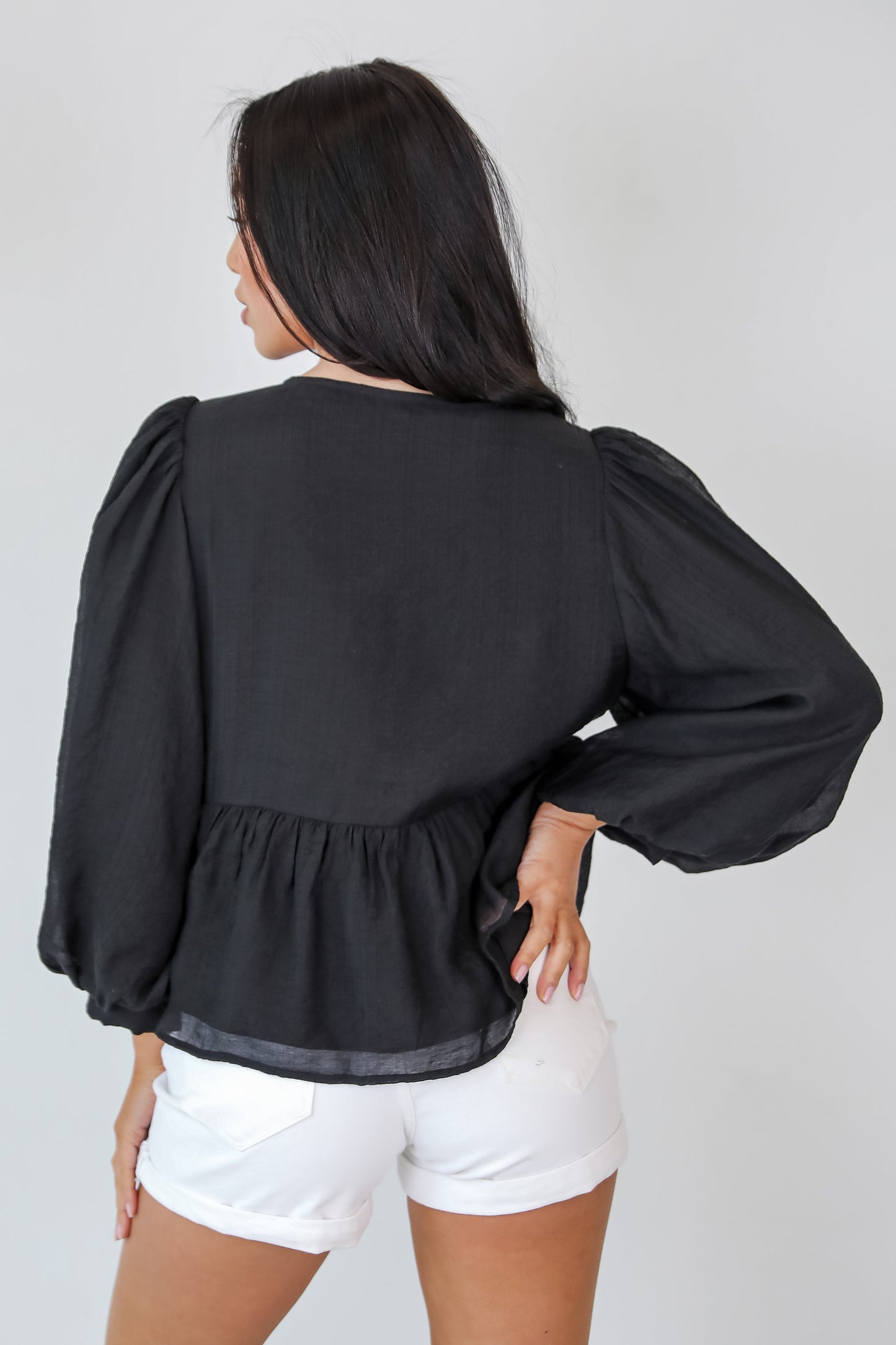 Sweet Definition Black Bow Blouse