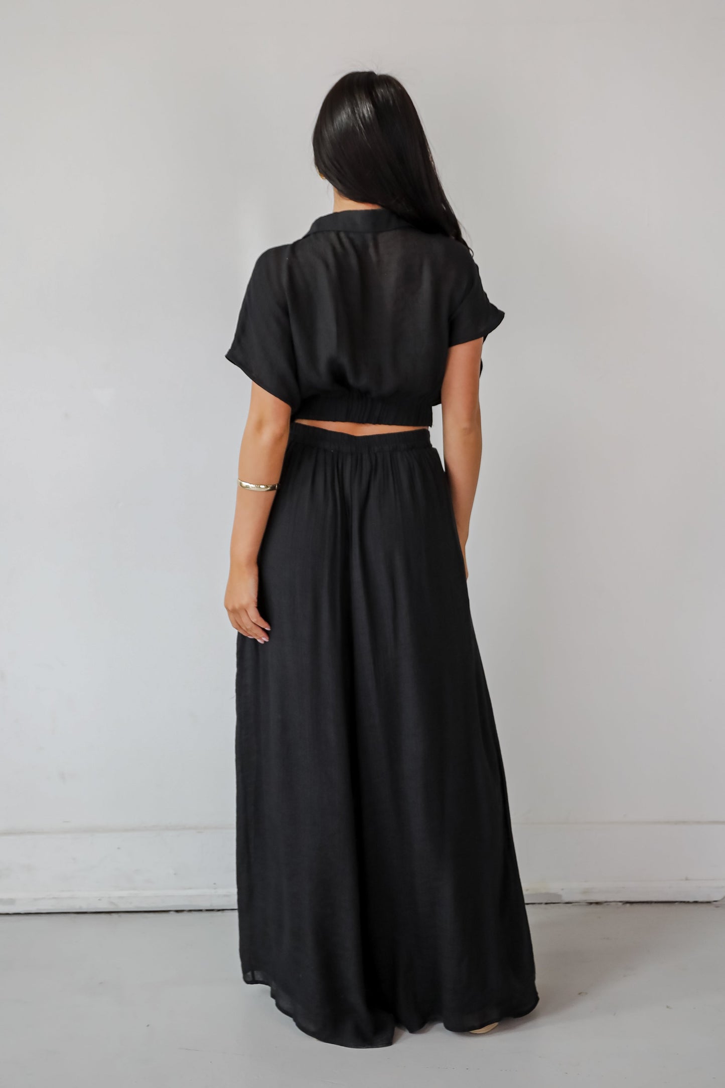 Delightful Direction Black Cropped Blouse - DU DEAL