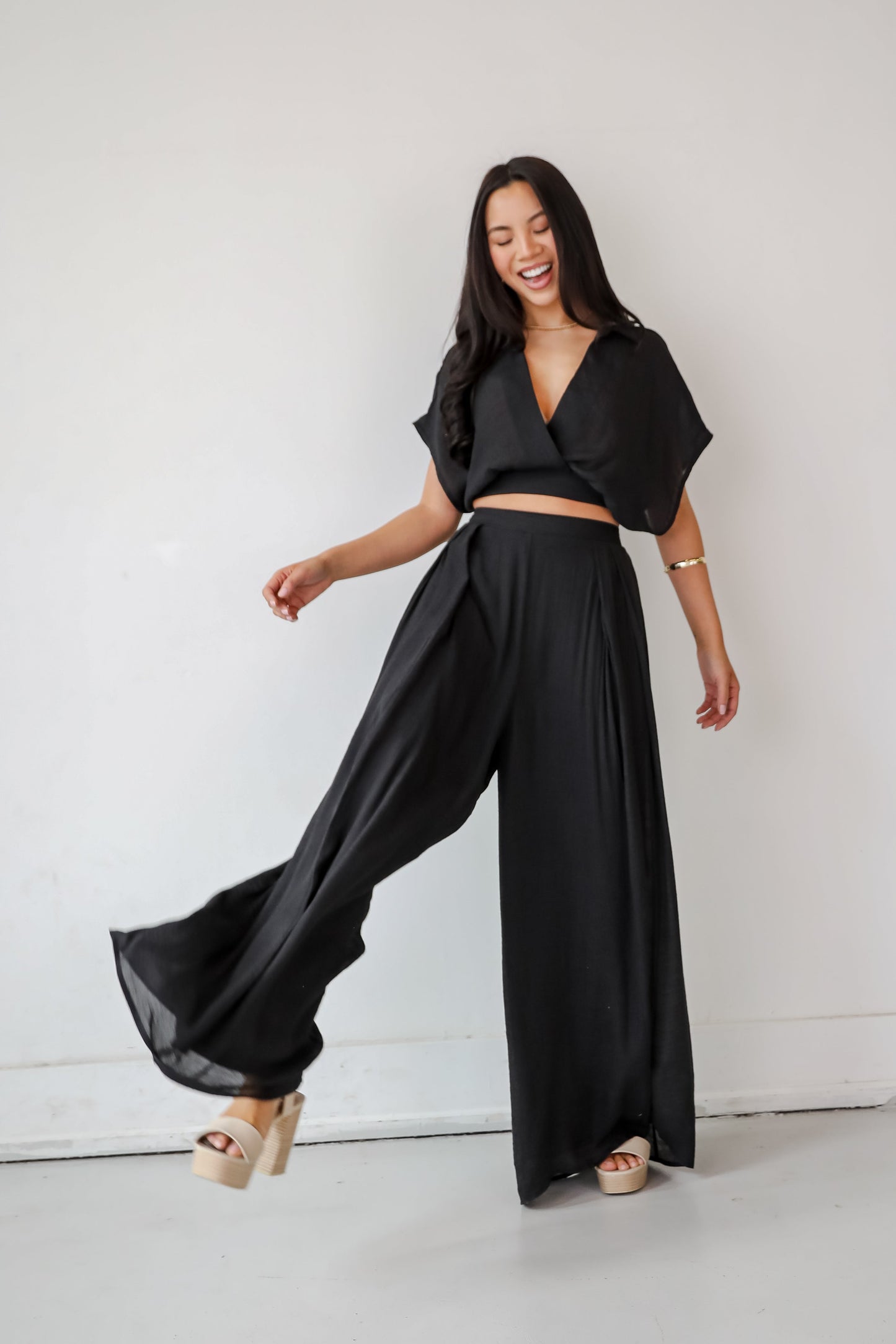 Delightful Direction Black Wide Leg Pants - DU DEAL