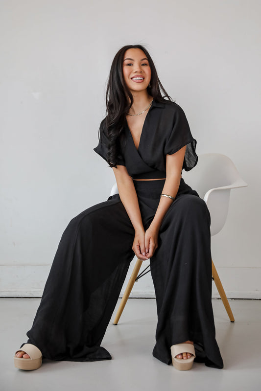 Delightful Direction Black Wide Leg Pants - DU DEAL