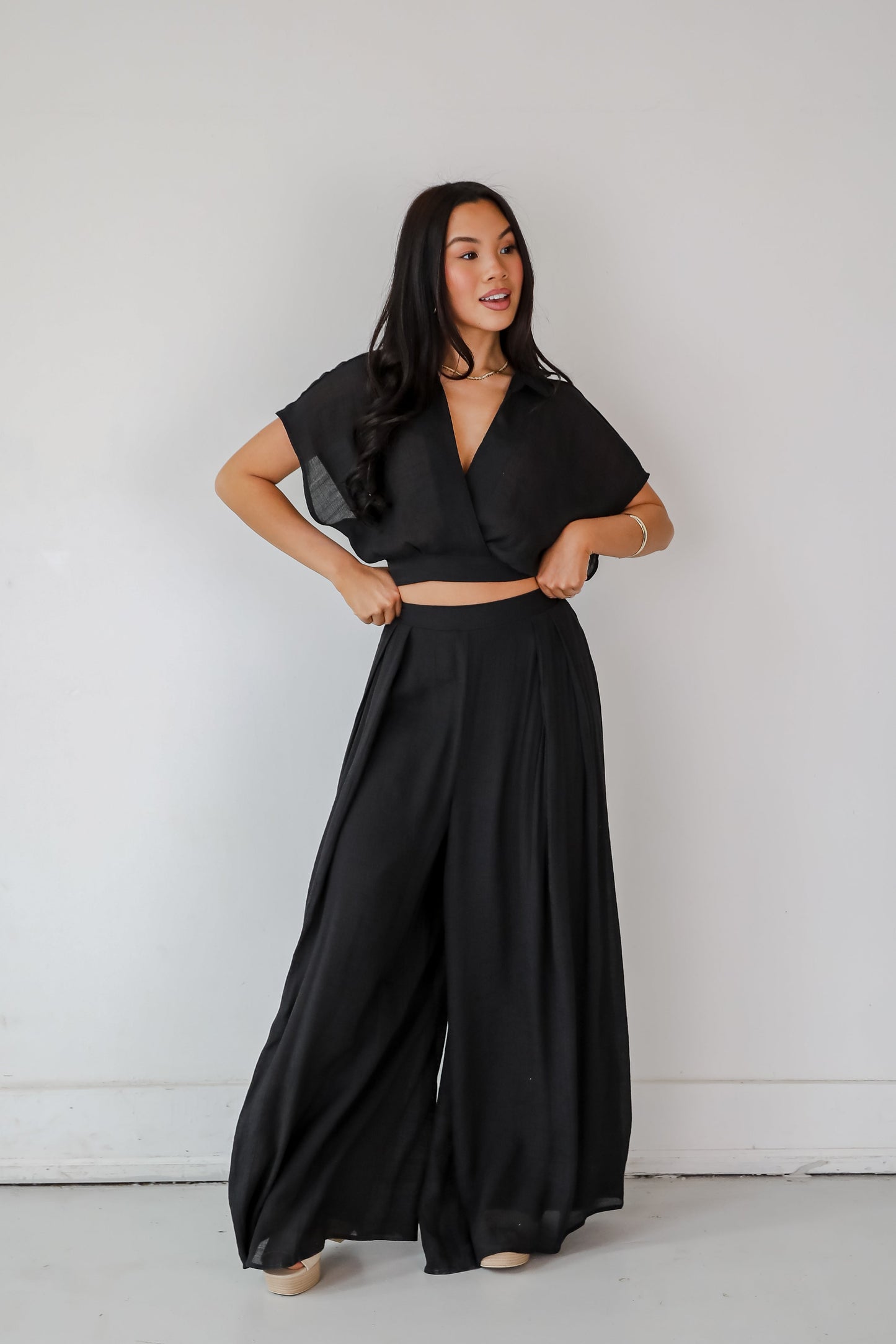 Delightful Direction Black Wide Leg Pants - DU DEAL