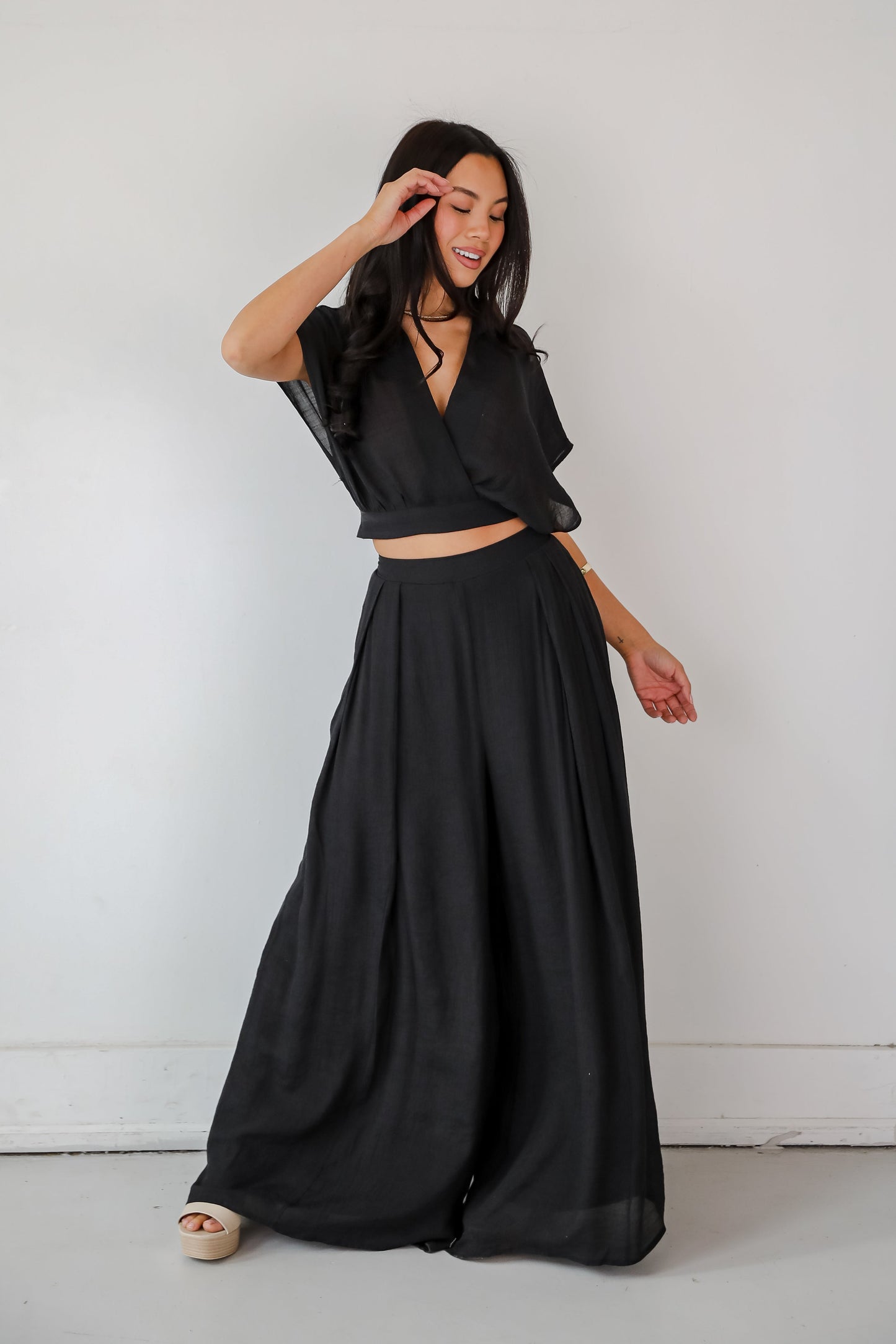 Delightful Direction Black Wide Leg Pants - DU DEAL
