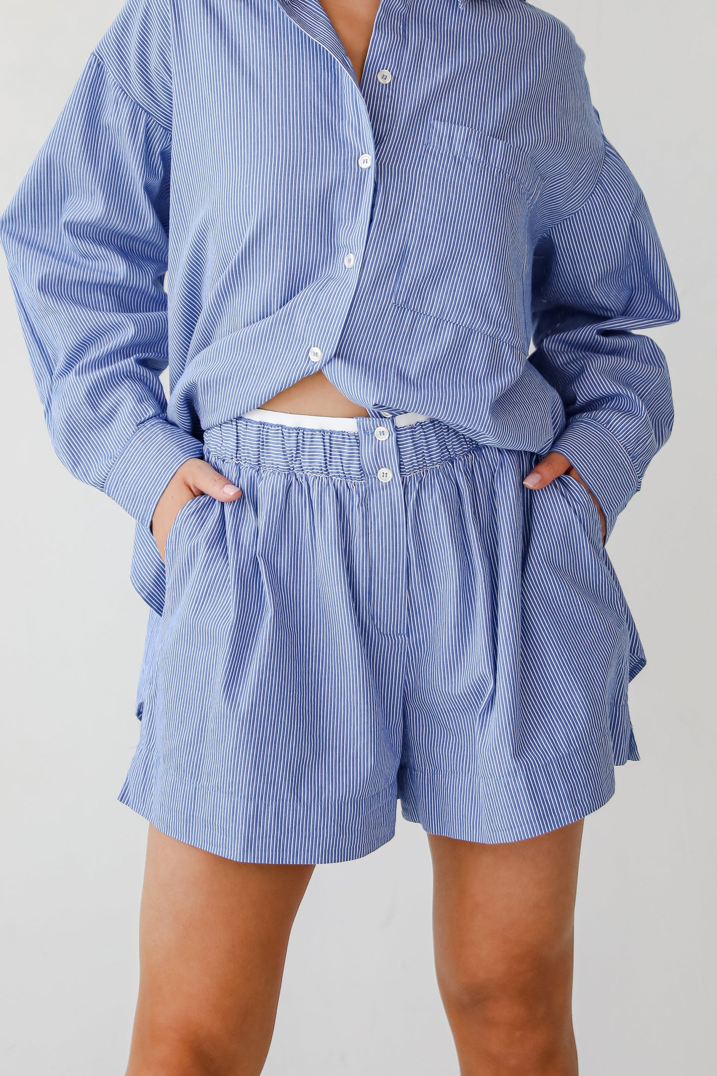 Vacation Sun Blue Striped Boxer Shorts