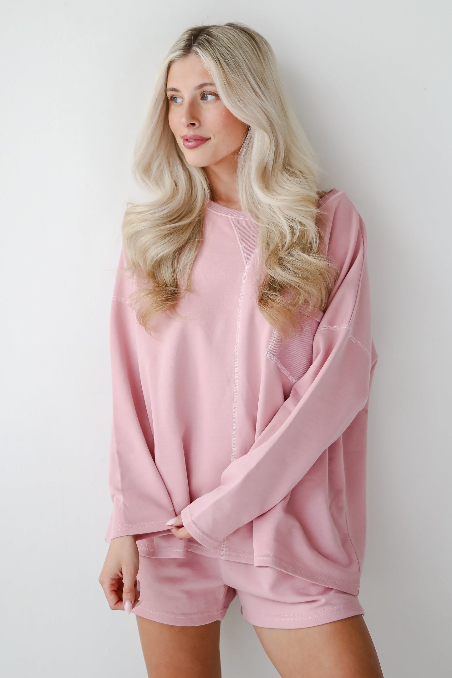 Relaxing Perfection Blush Long Sleeve Top