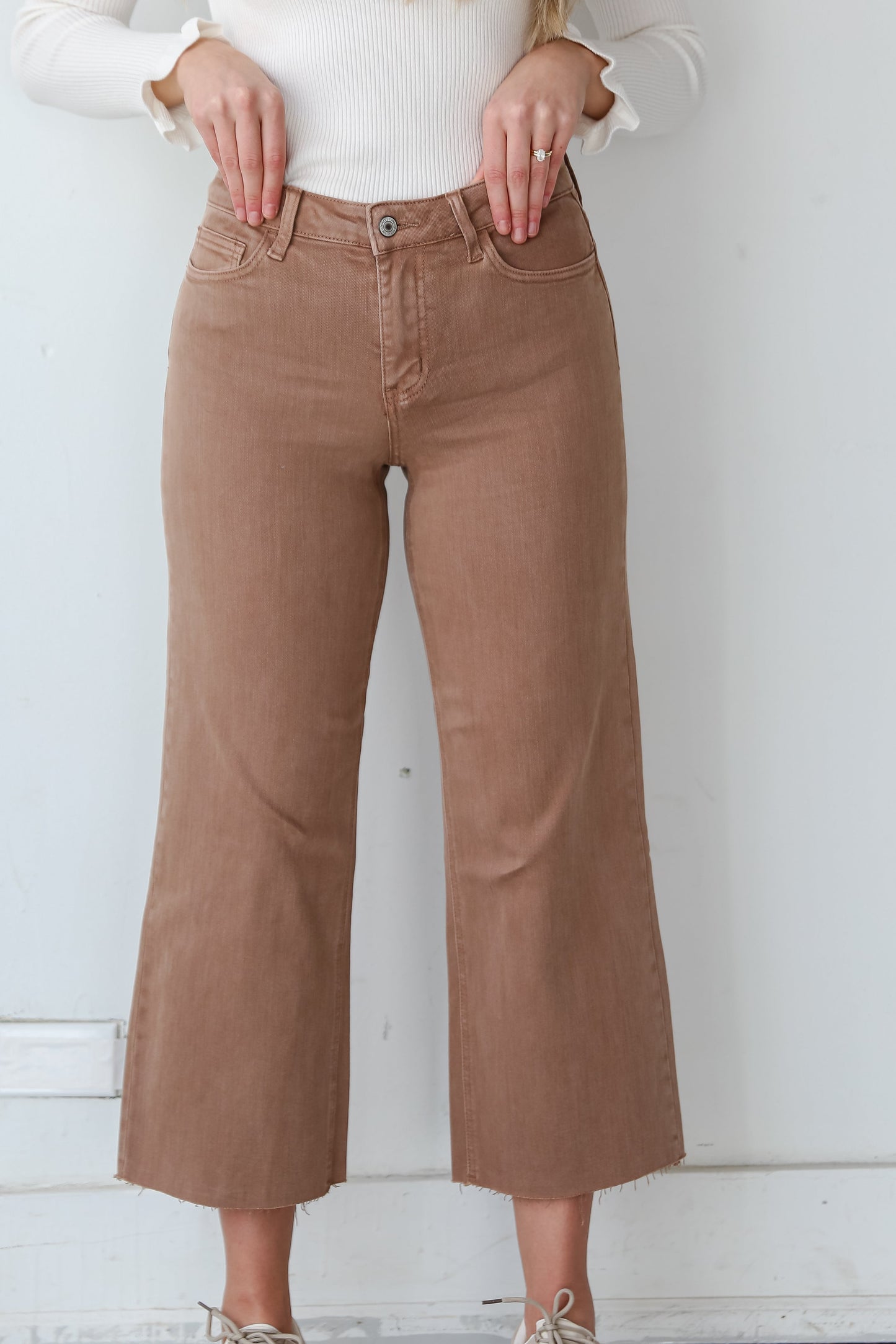 FINAL SALE - Olivia Chocolate Brown Wide Leg Jeans