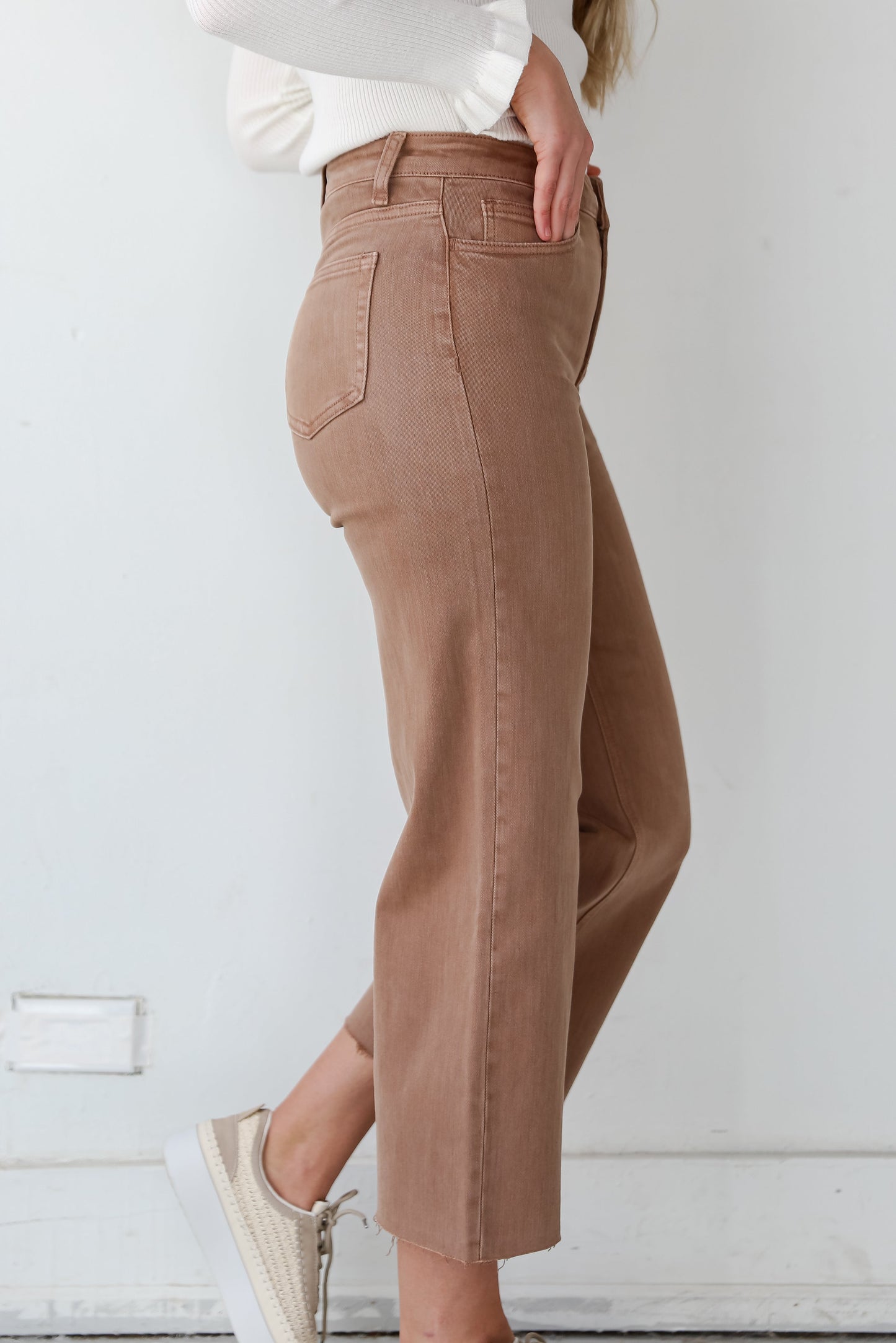 FINAL SALE - Olivia Chocolate Brown Wide Leg Jeans