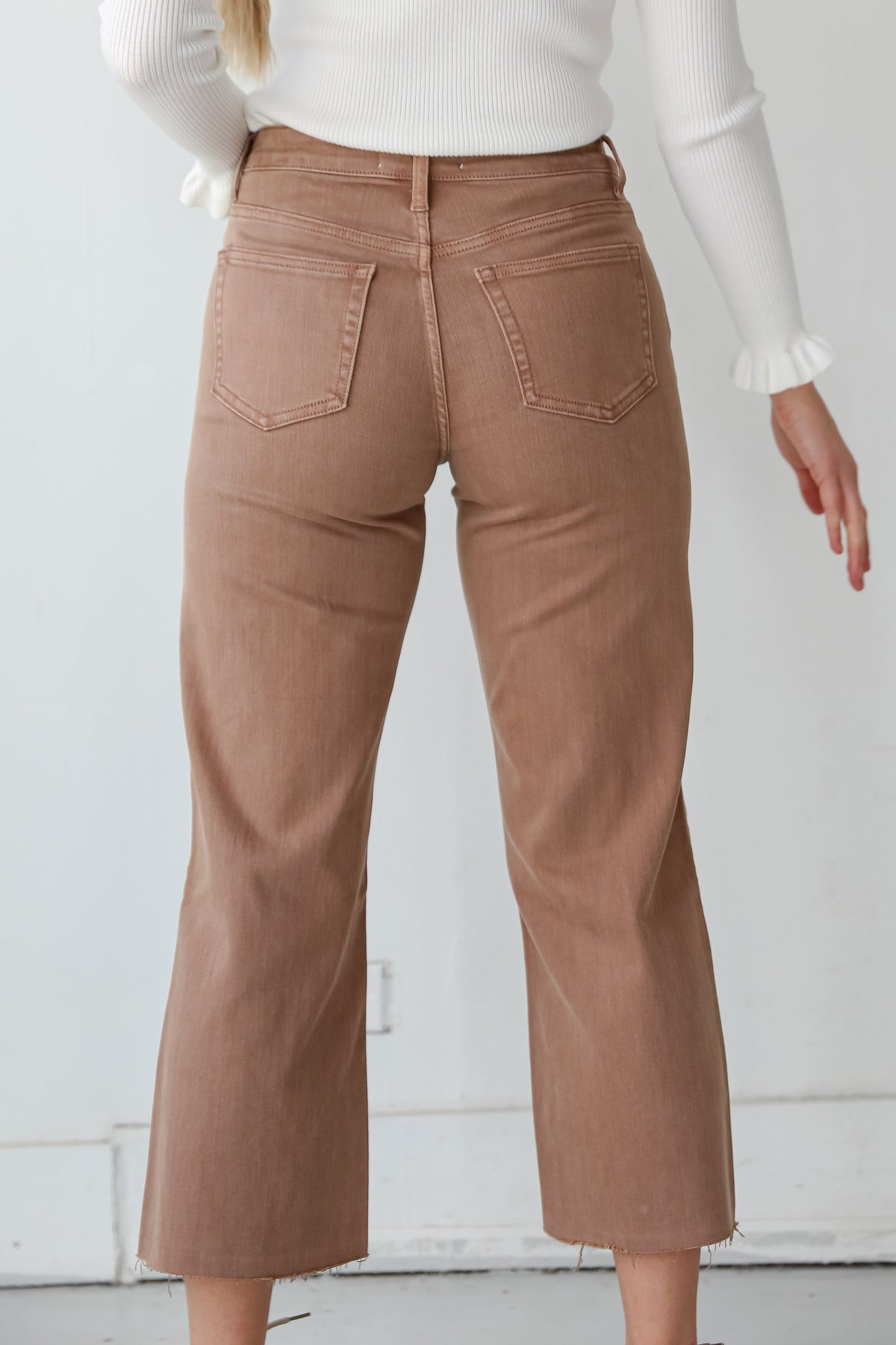 FINAL SALE - Olivia Chocolate Brown Wide Leg Jeans