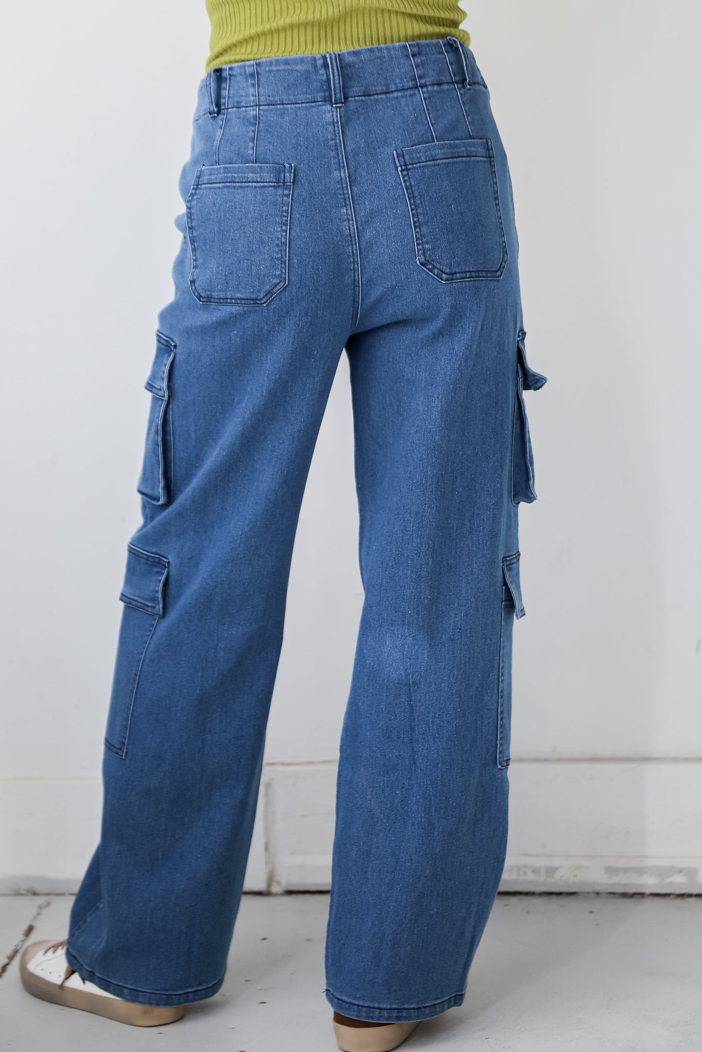 FINAL SALE - Cool Influence Medium Wash Cargo Jeans