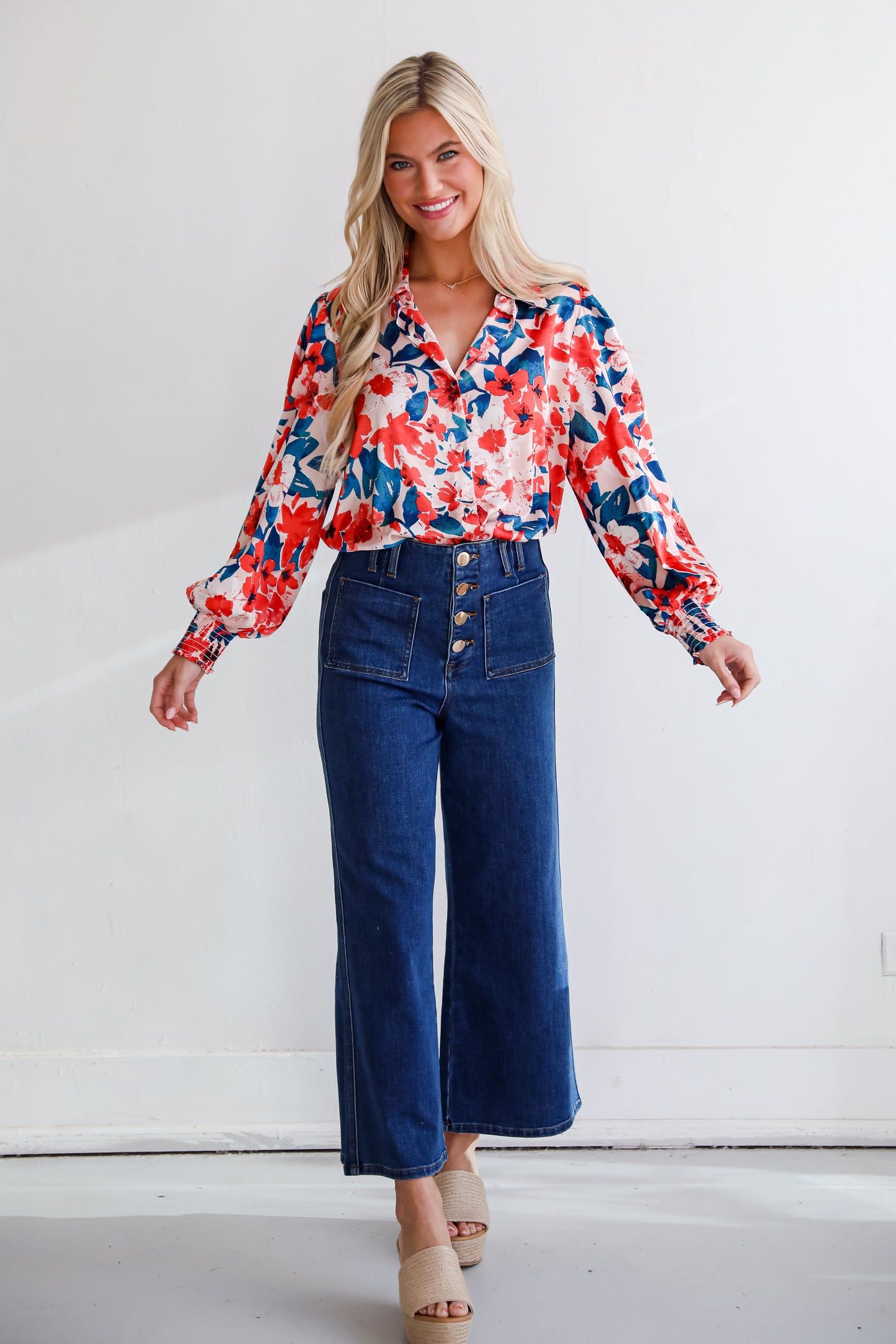 FINAL SALE - Annie Dark Wash Wide Leg Jeans