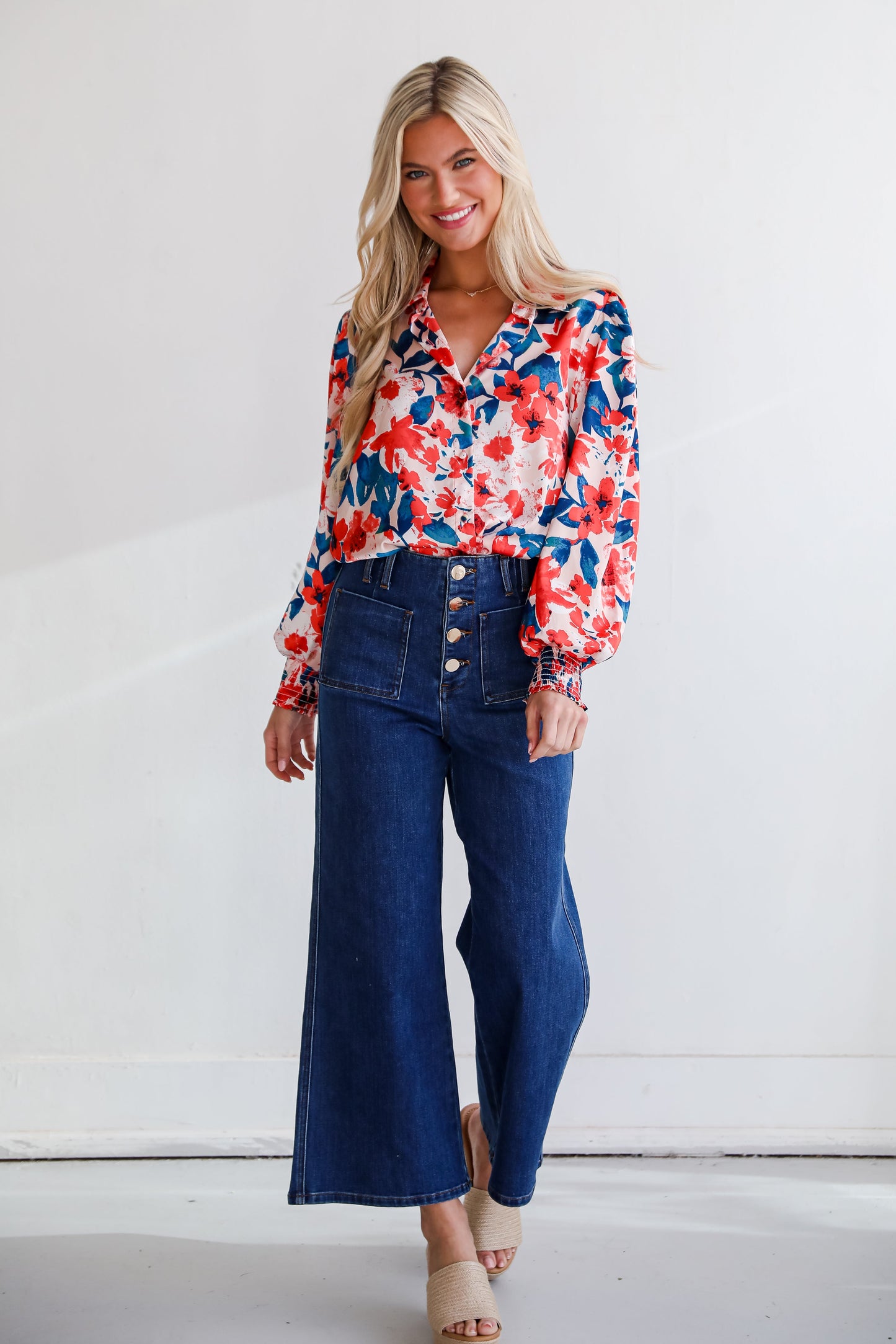 FINAL SALE - Annie Dark Wash Wide Leg Jeans