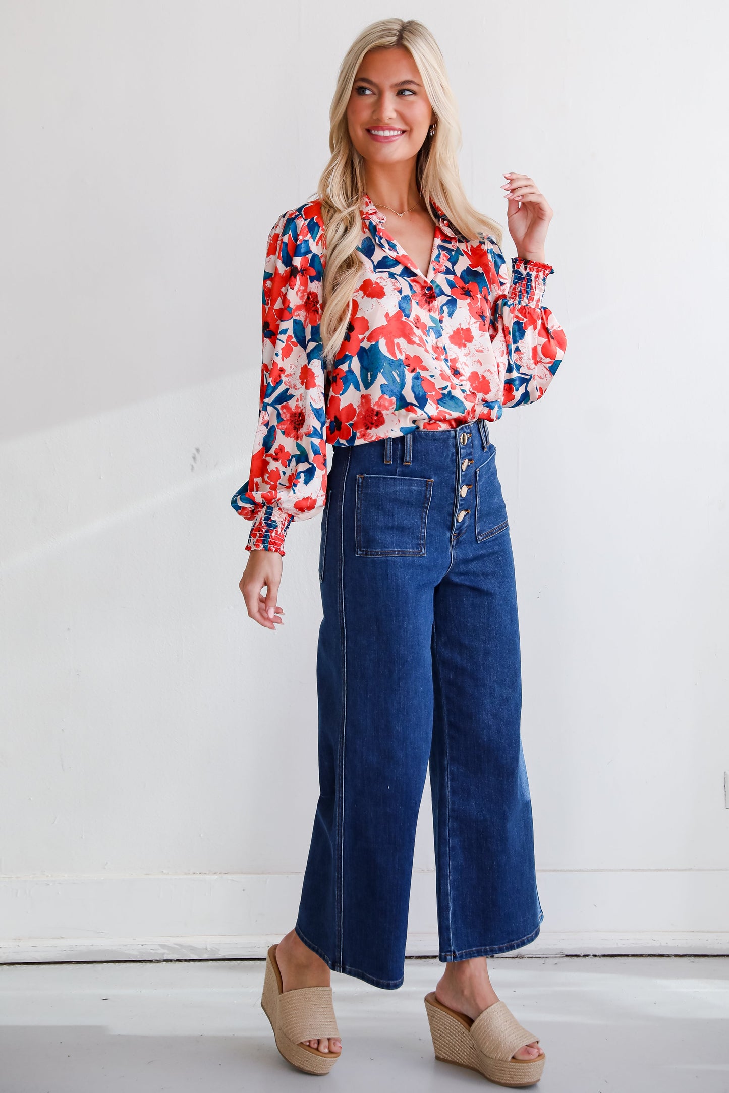FINAL SALE - Annie Dark Wash Wide Leg Jeans