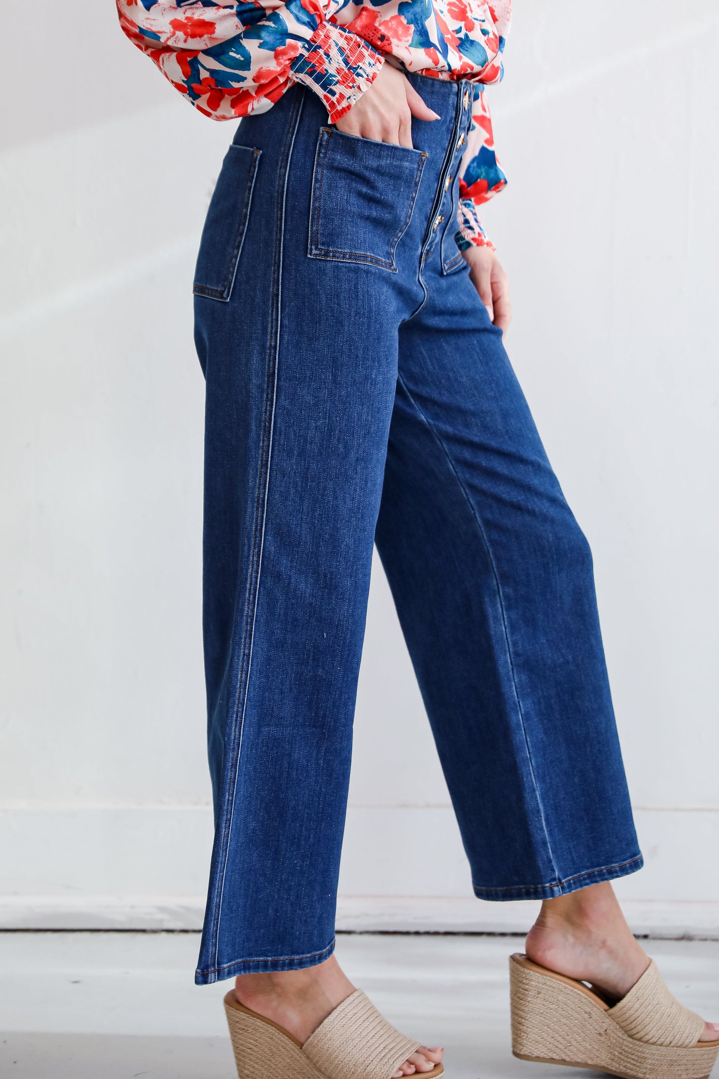 FINAL SALE - Annie Dark Wash Wide Leg Jeans
