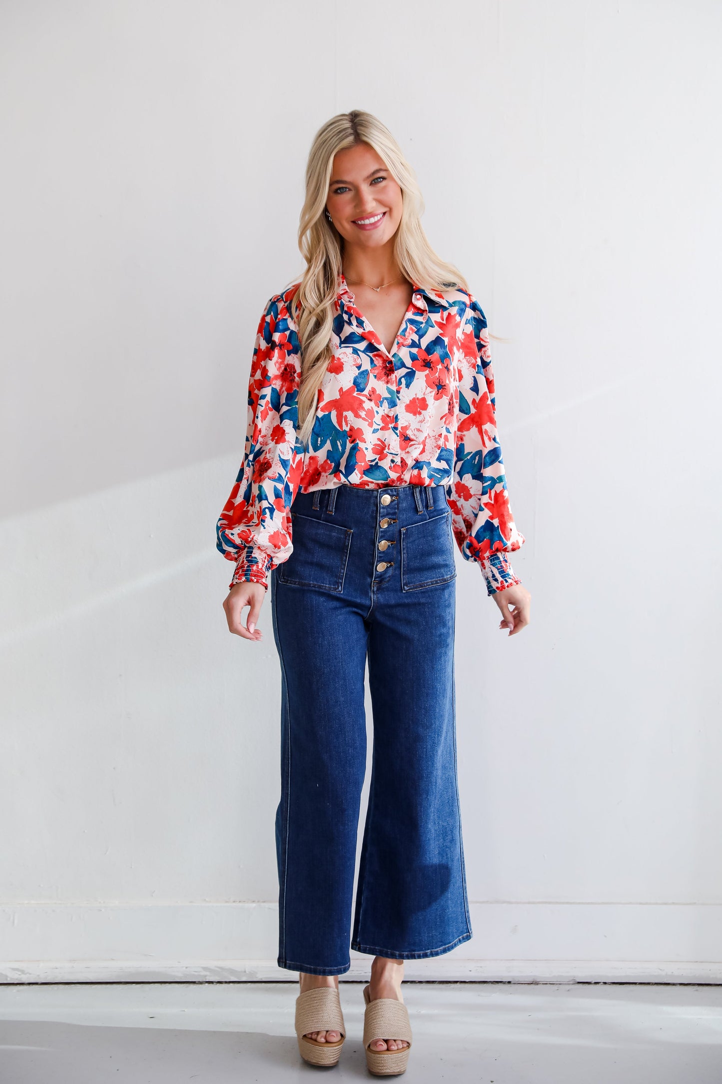 FINAL SALE - Annie Dark Wash Wide Leg Jeans