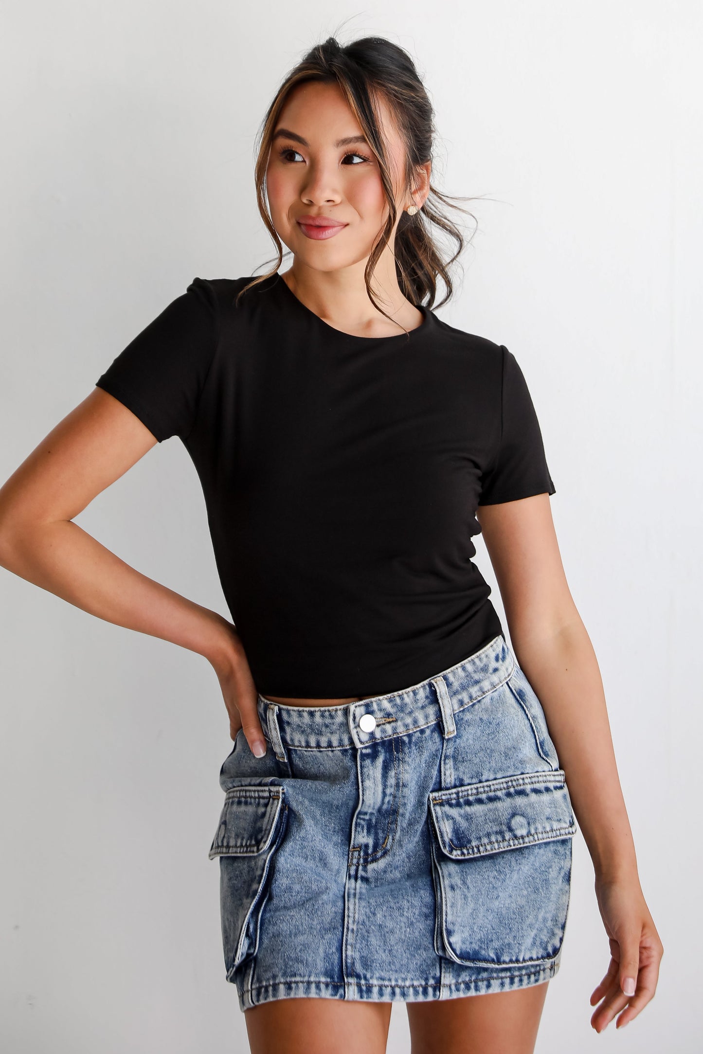 FINAL SALE - Roll With It Denim Mini Skirt
