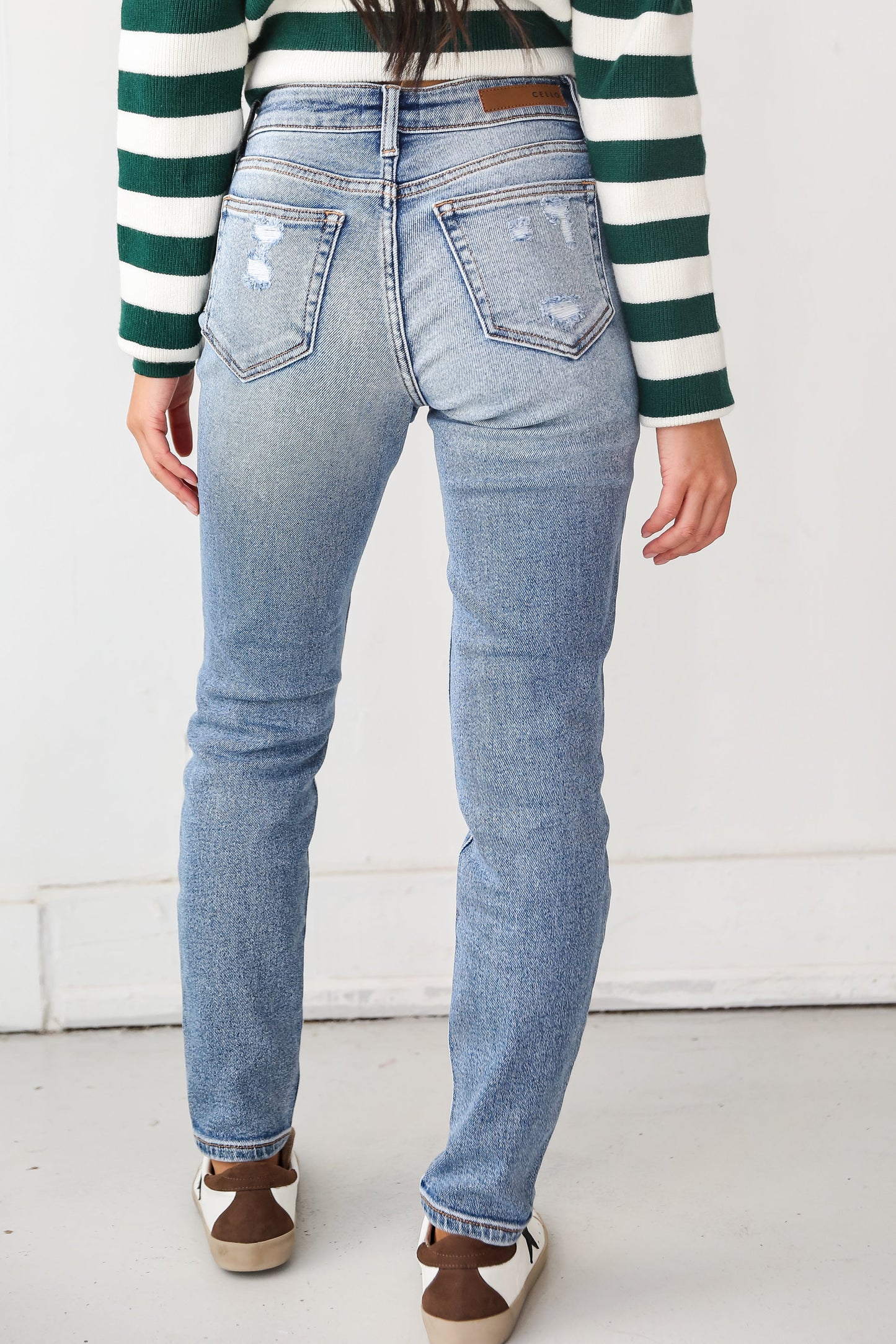 FINAL SALE - Certified Coolest Light Wash Distressed Slim Jeans
