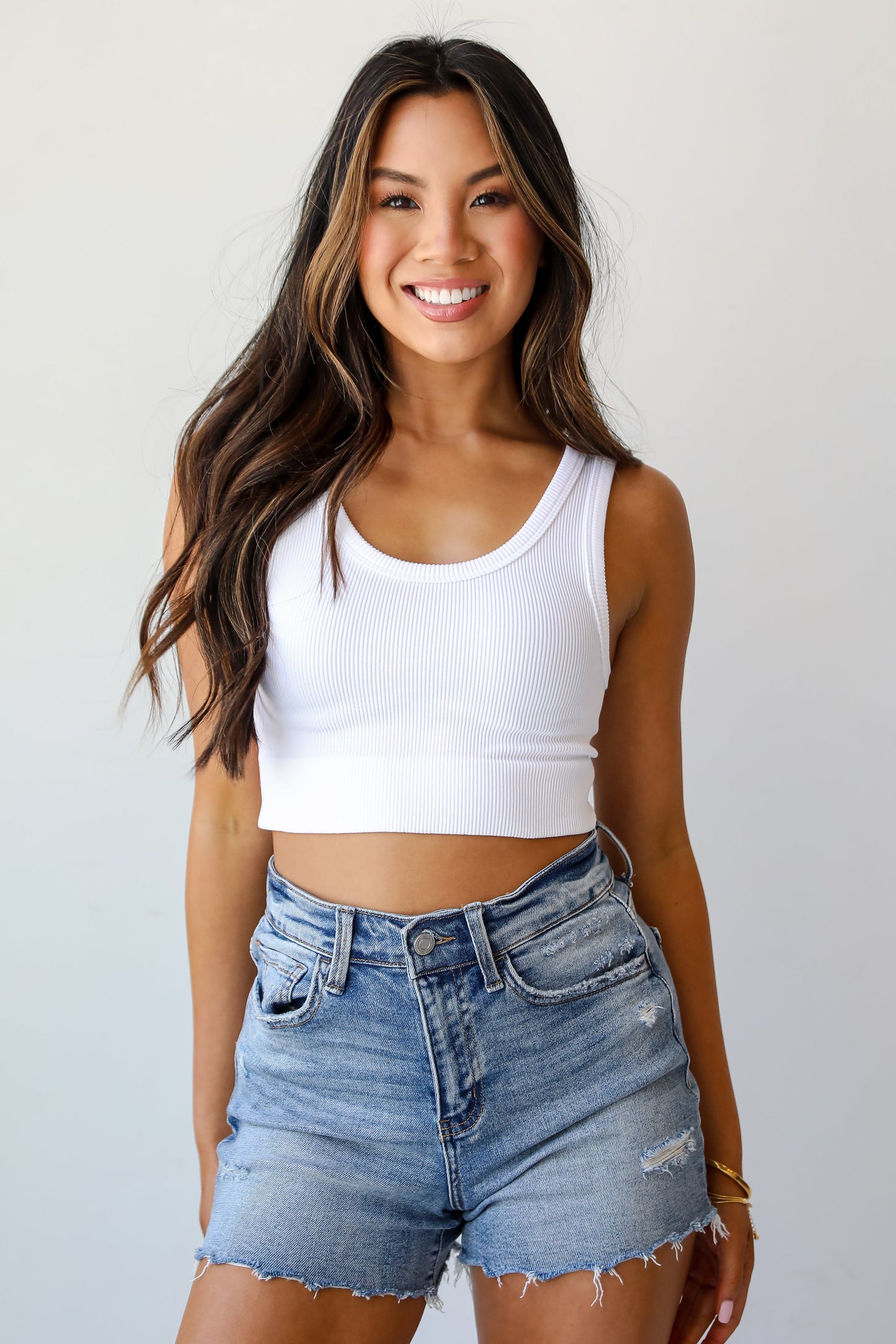 Gracie Light Wash Distressed Denim Shorts