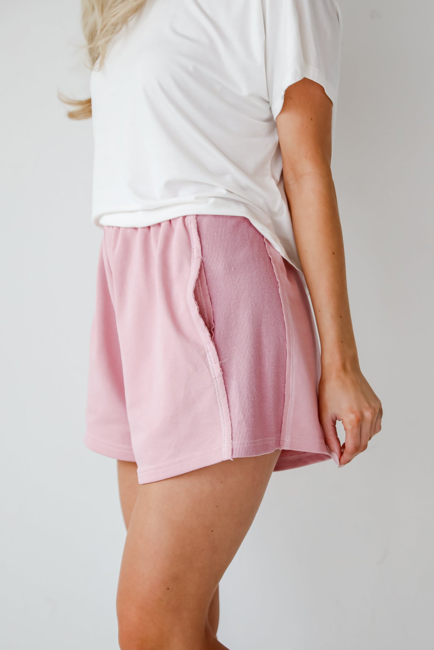 Relaxing Perfection Blush Knit Shorts