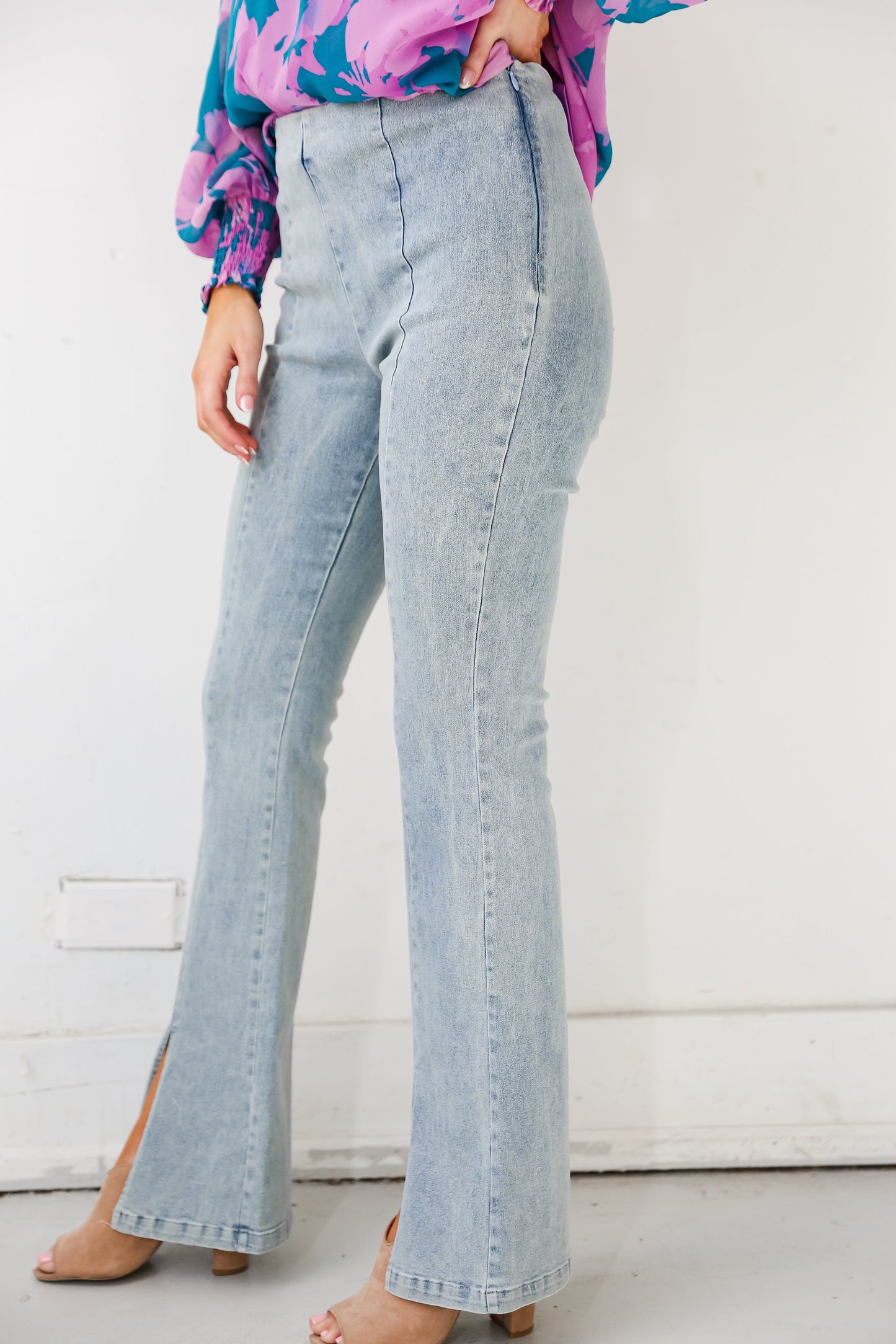 FINAL SALE - Skilled Sweetie Light Wash Flare Jeans