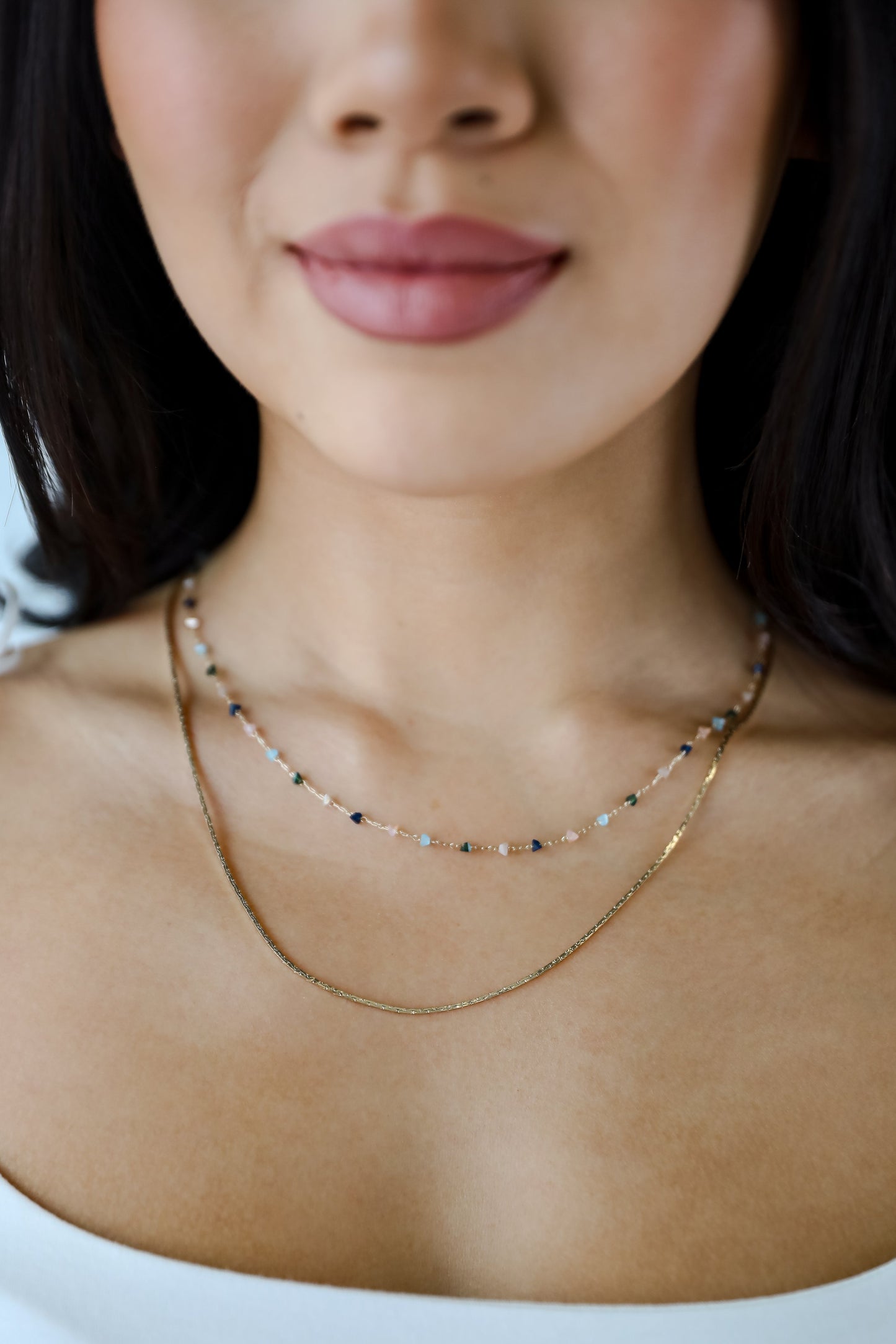 Gabby Gold Beaded Layered Necklace