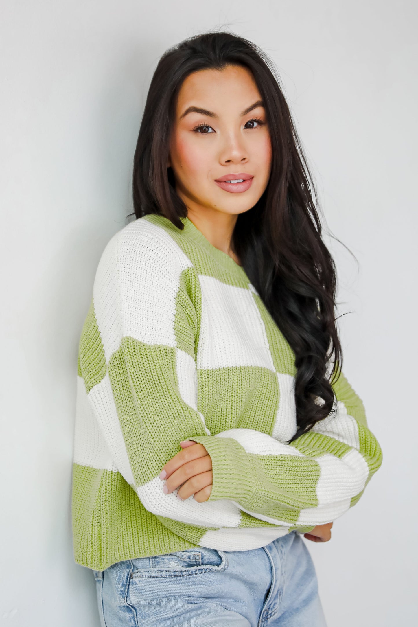 Precisely Adorable Checkered Sweater