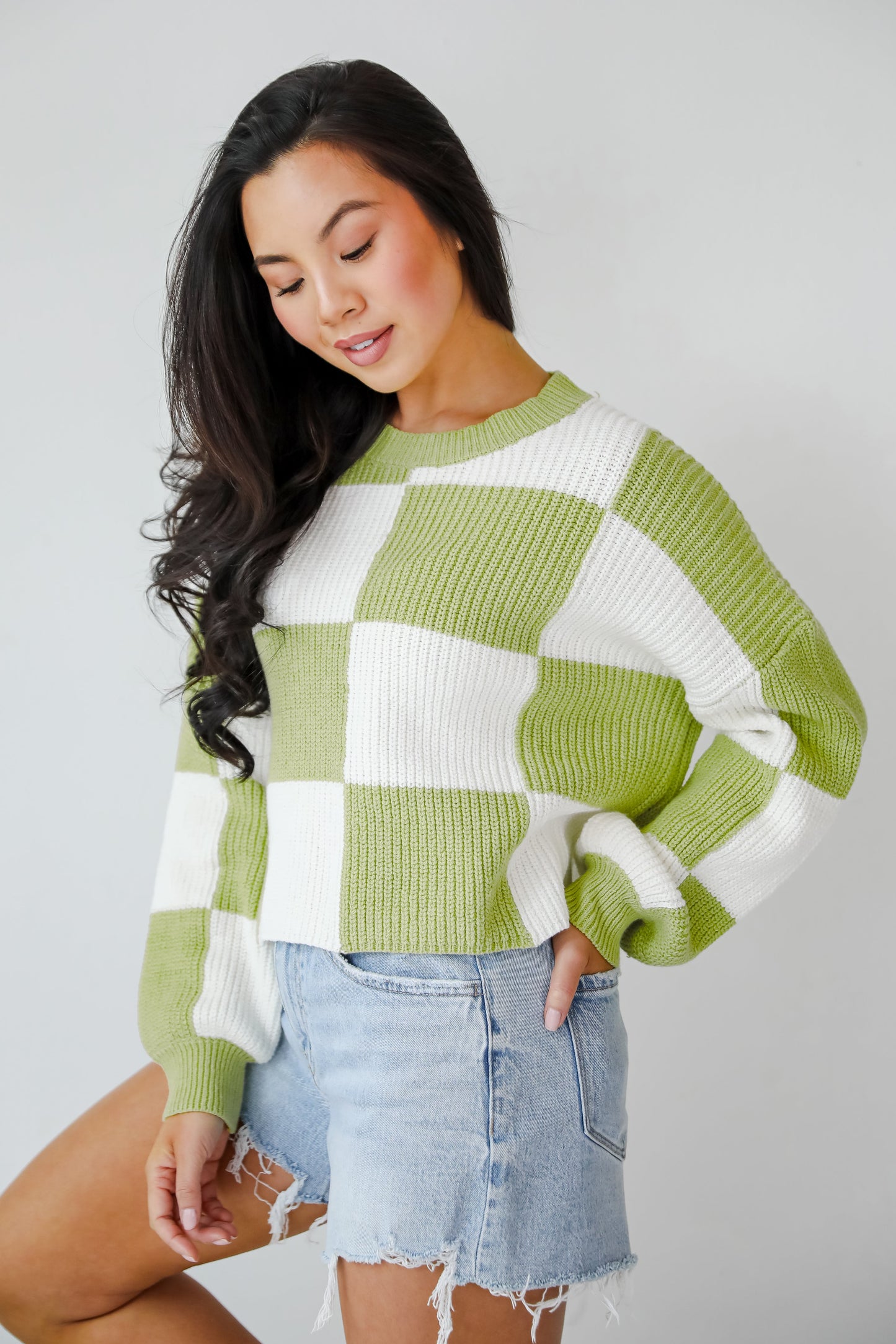 Precisely Adorable Checkered Sweater