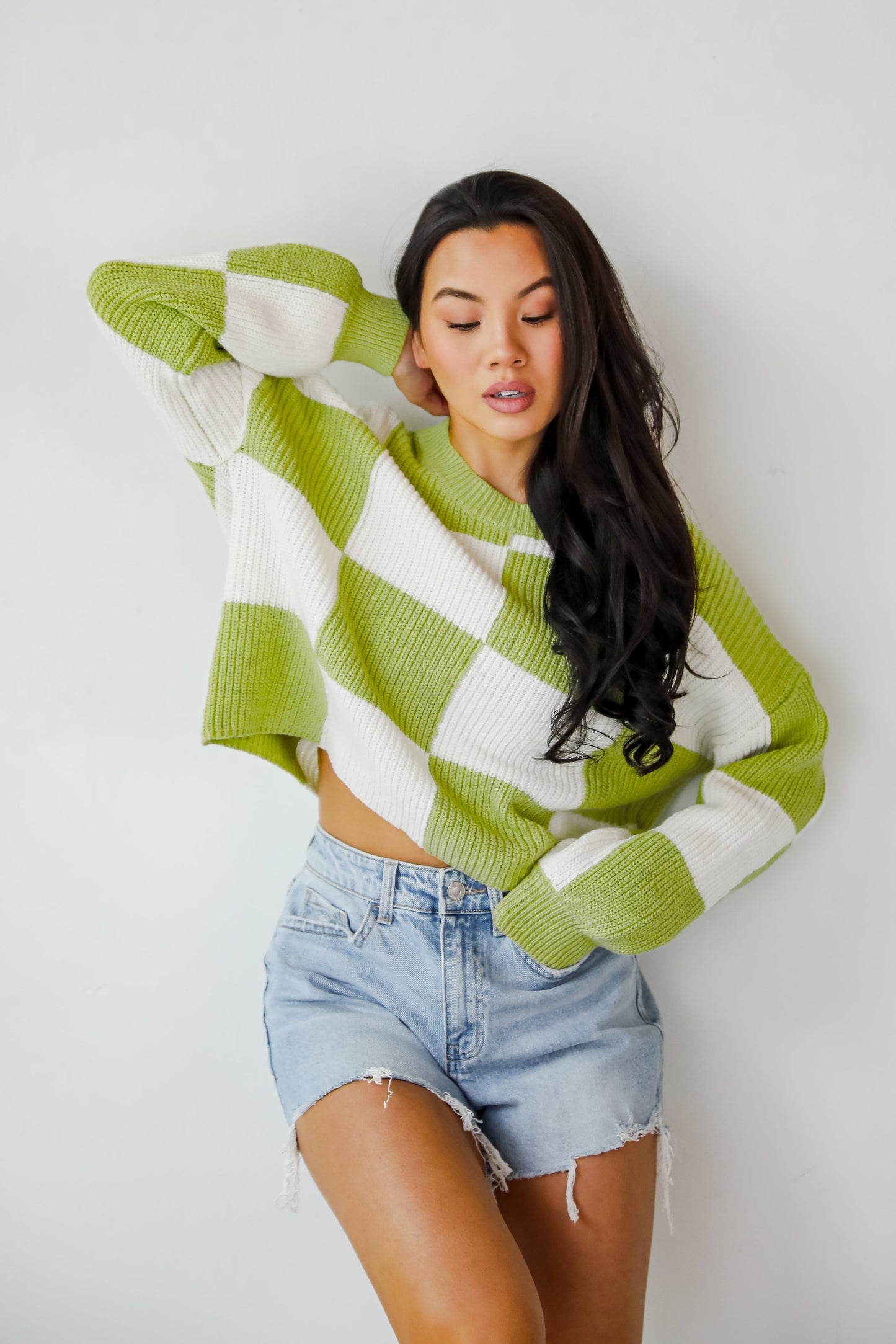 Precisely Adorable Checkered Sweater