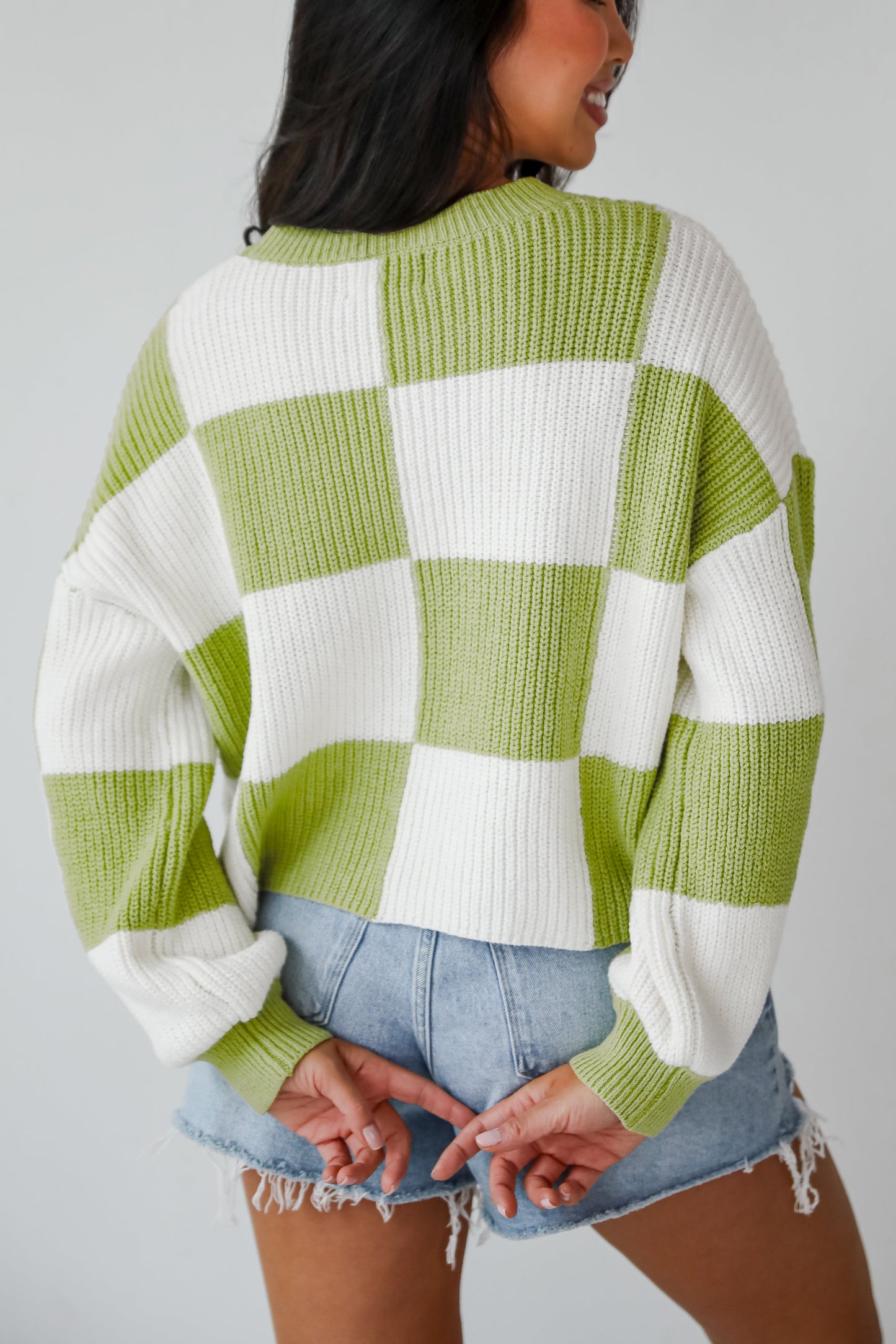 Precisely Adorable Checkered Sweater