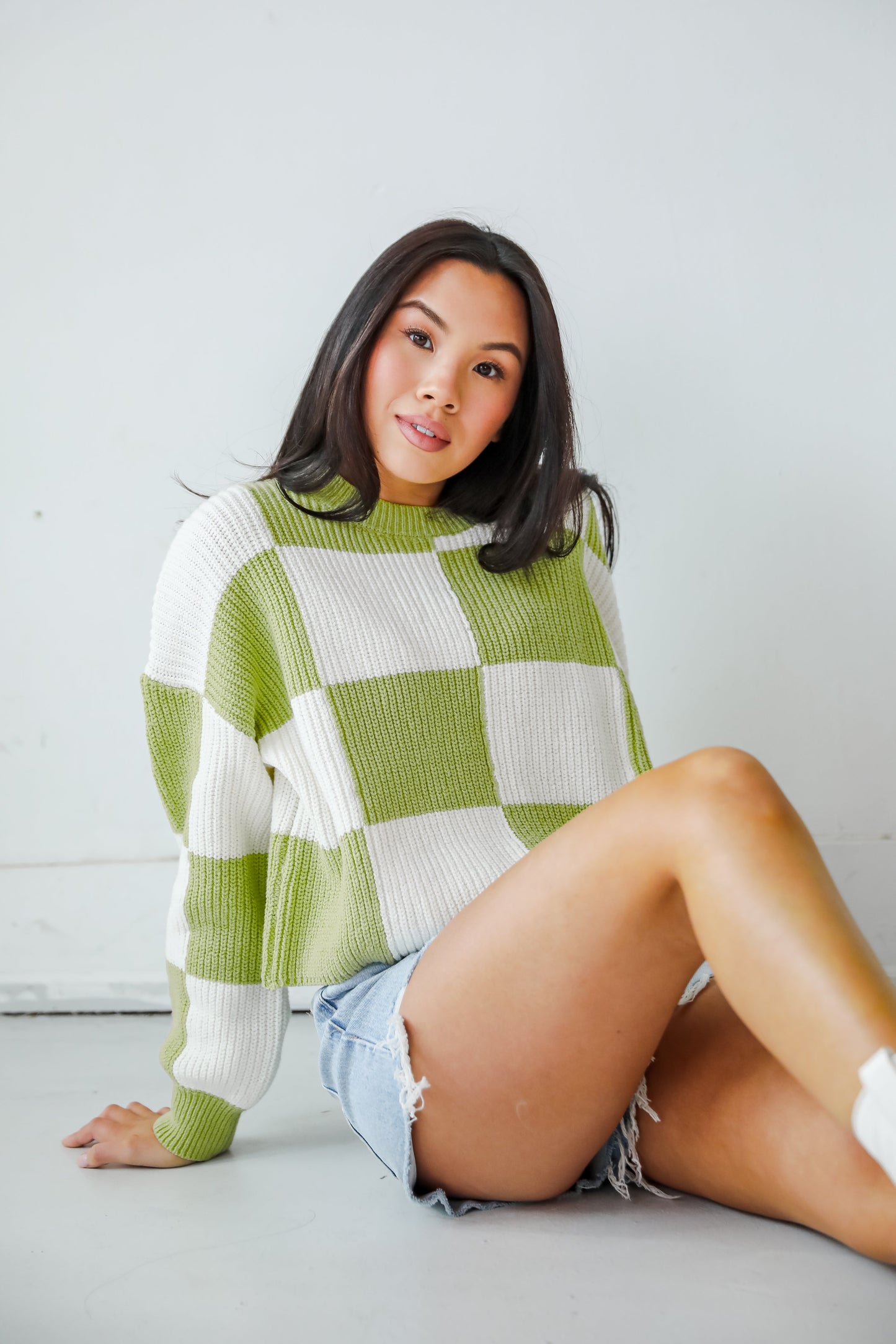 Precisely Adorable Checkered Sweater
