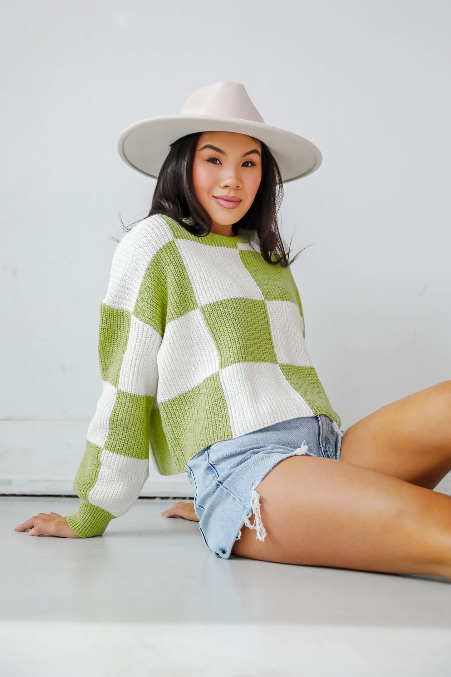 Precisely Adorable Checkered Sweater